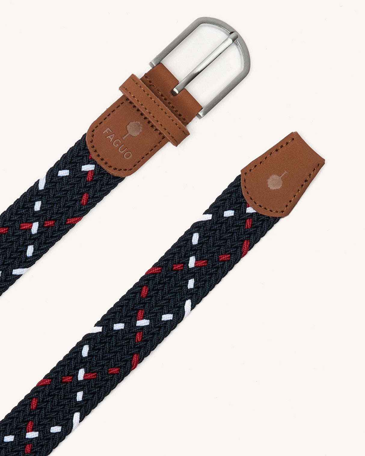 faguo-belt-ceinture-tress-e-lastique-marine-et-rouge image 2