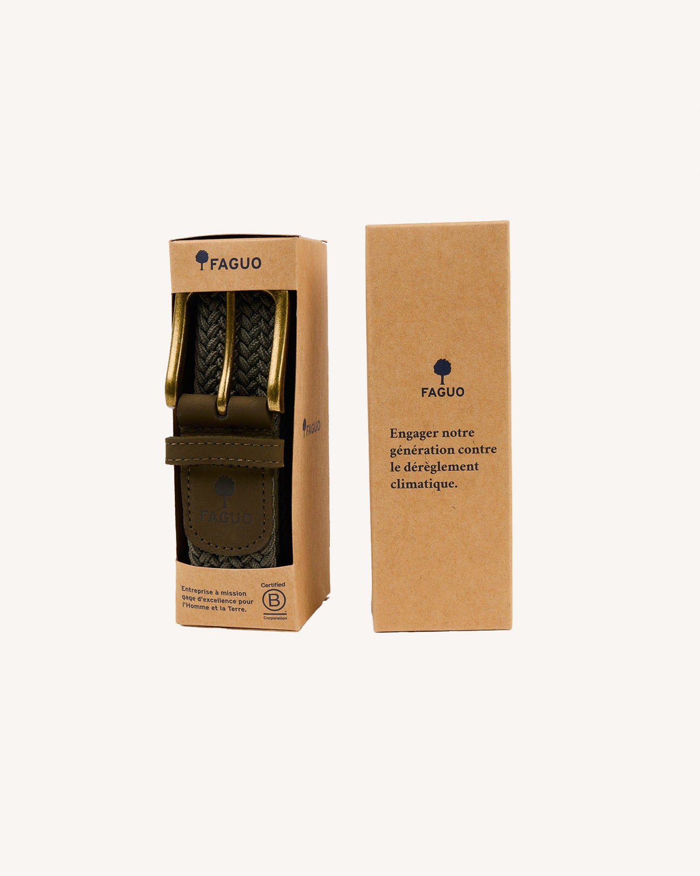 faguo-belt-ceinture-tress-e-vert-olive-fonc-lastique image 2