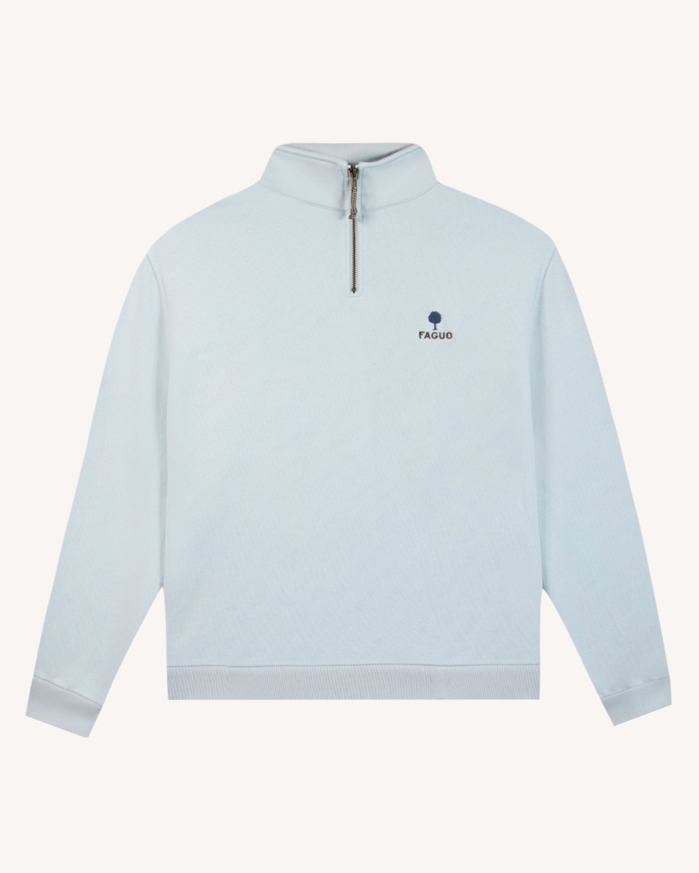 faguo-amboise-sweat-zipp-bleu-clair-coton-bio image 2