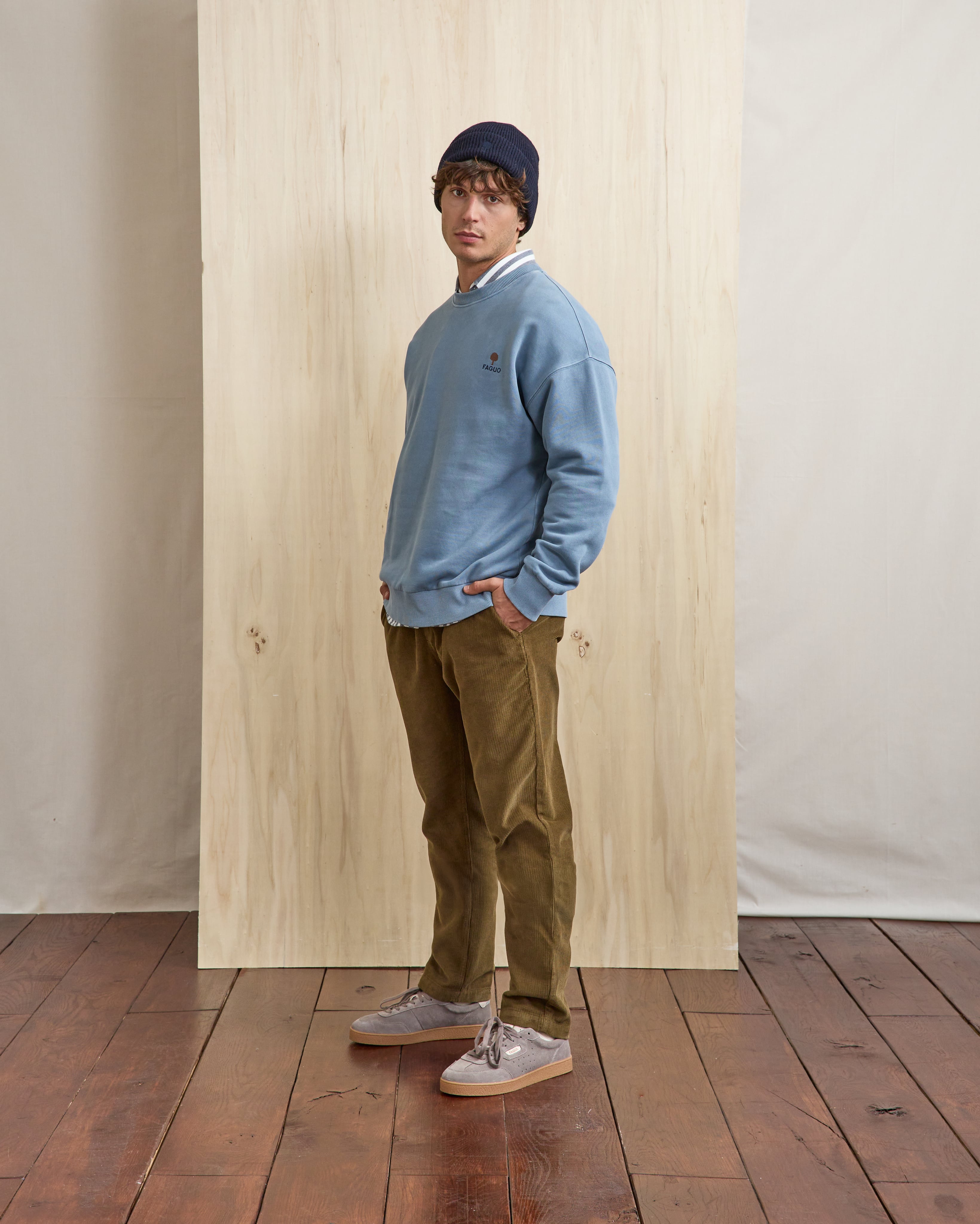 faguo-fango-sweat-col-rond-bleu-jean-loose-homme image 5