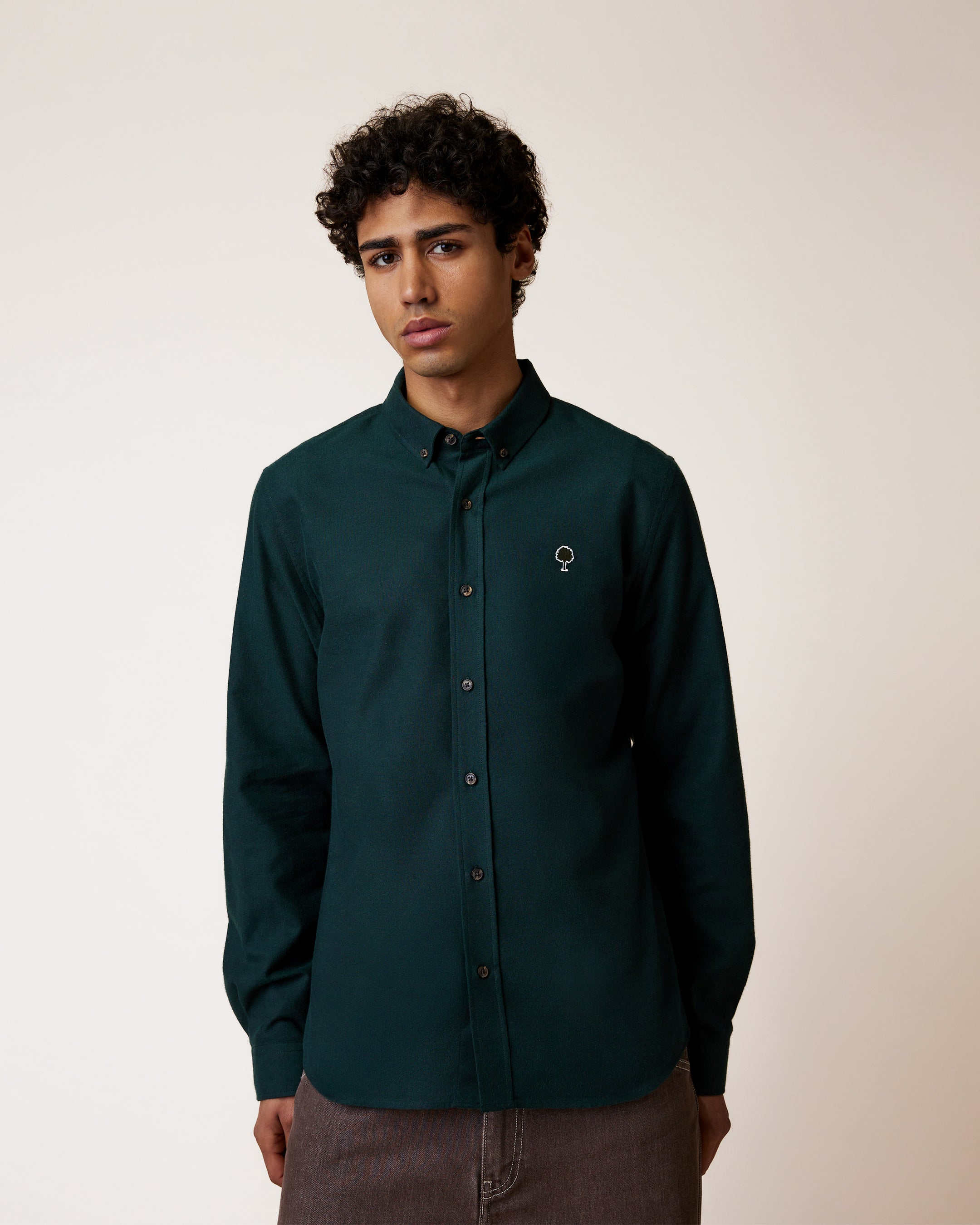 faguo-ivoy-chemise-vert-fonc-oxford-coton image 1