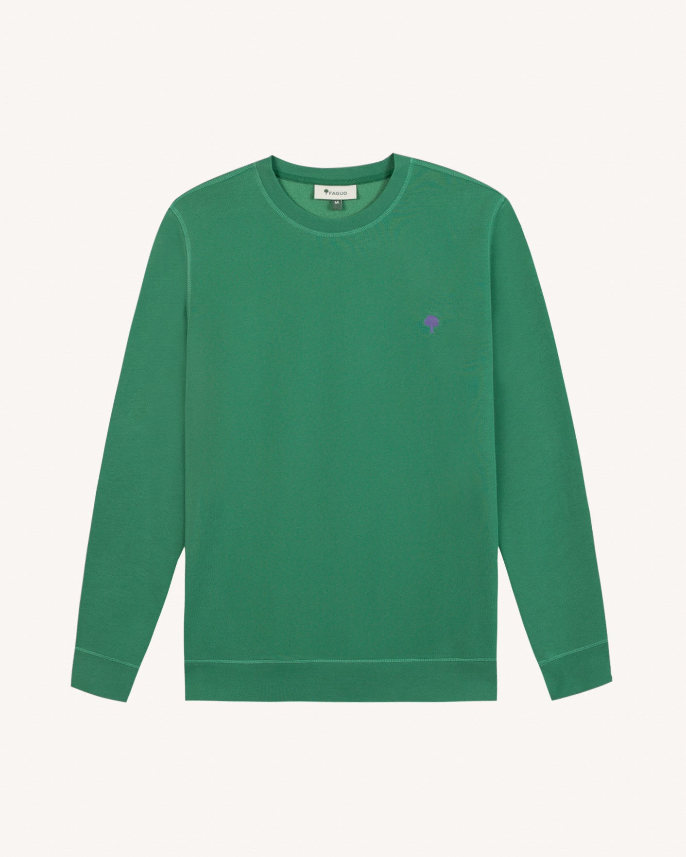 faguo-donzy-sweat-col-rond-vert-meraude-homme image 2