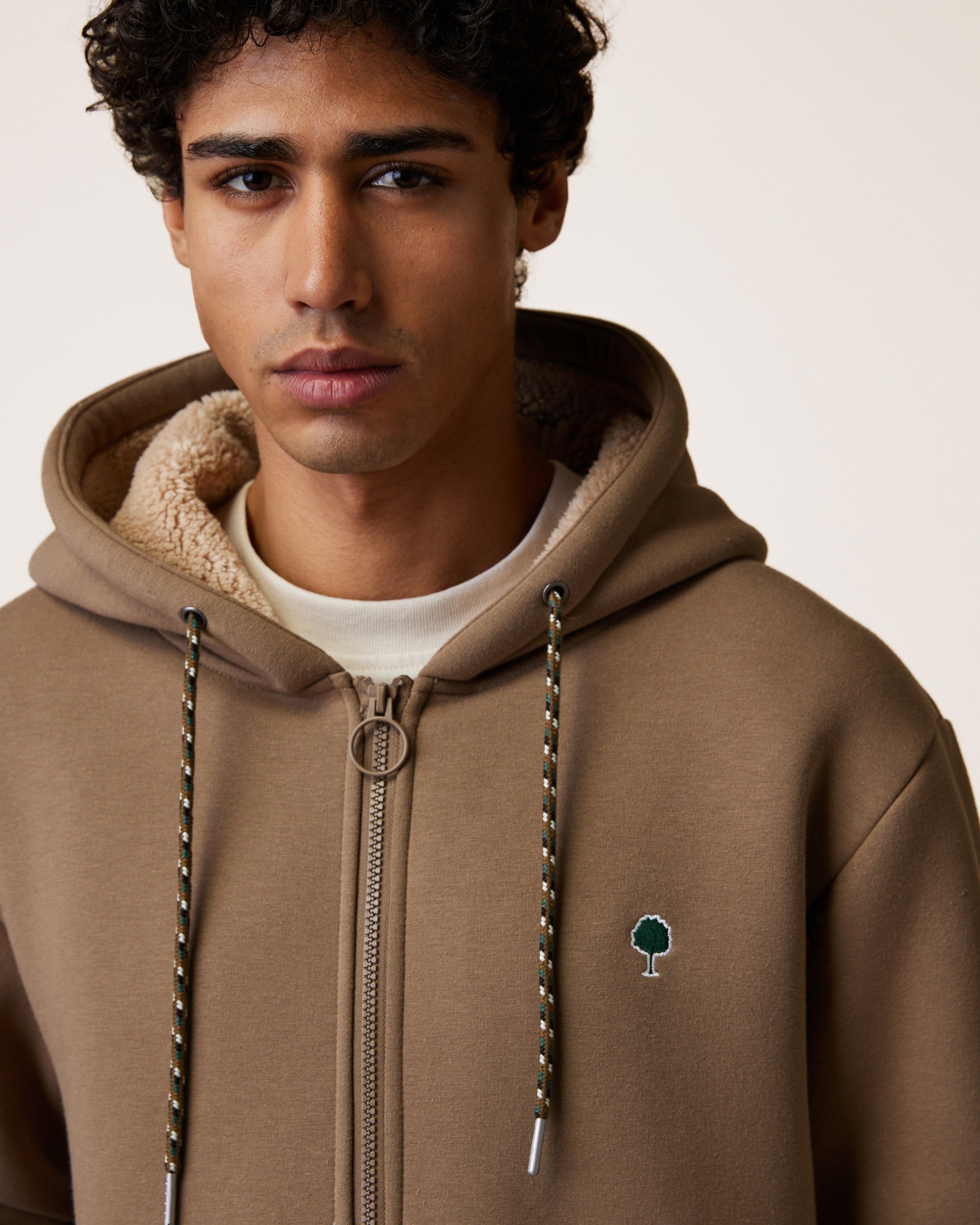 faguo-meygal-sweat-zipp-capuche-sherpa-marron image 6
