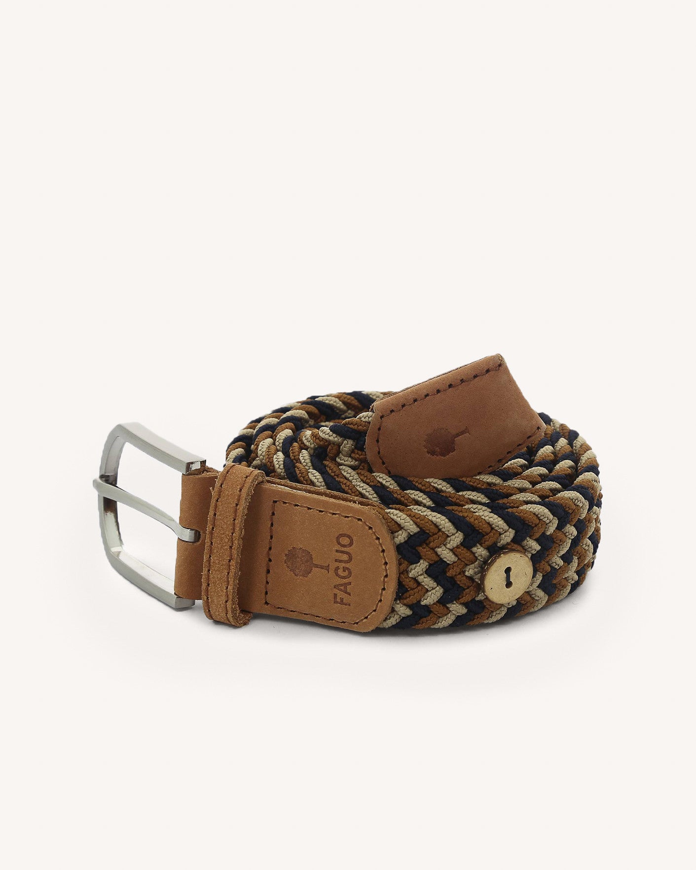 faguo-belt-ceinture-tress-e-bleu-marine-et-beige image 2