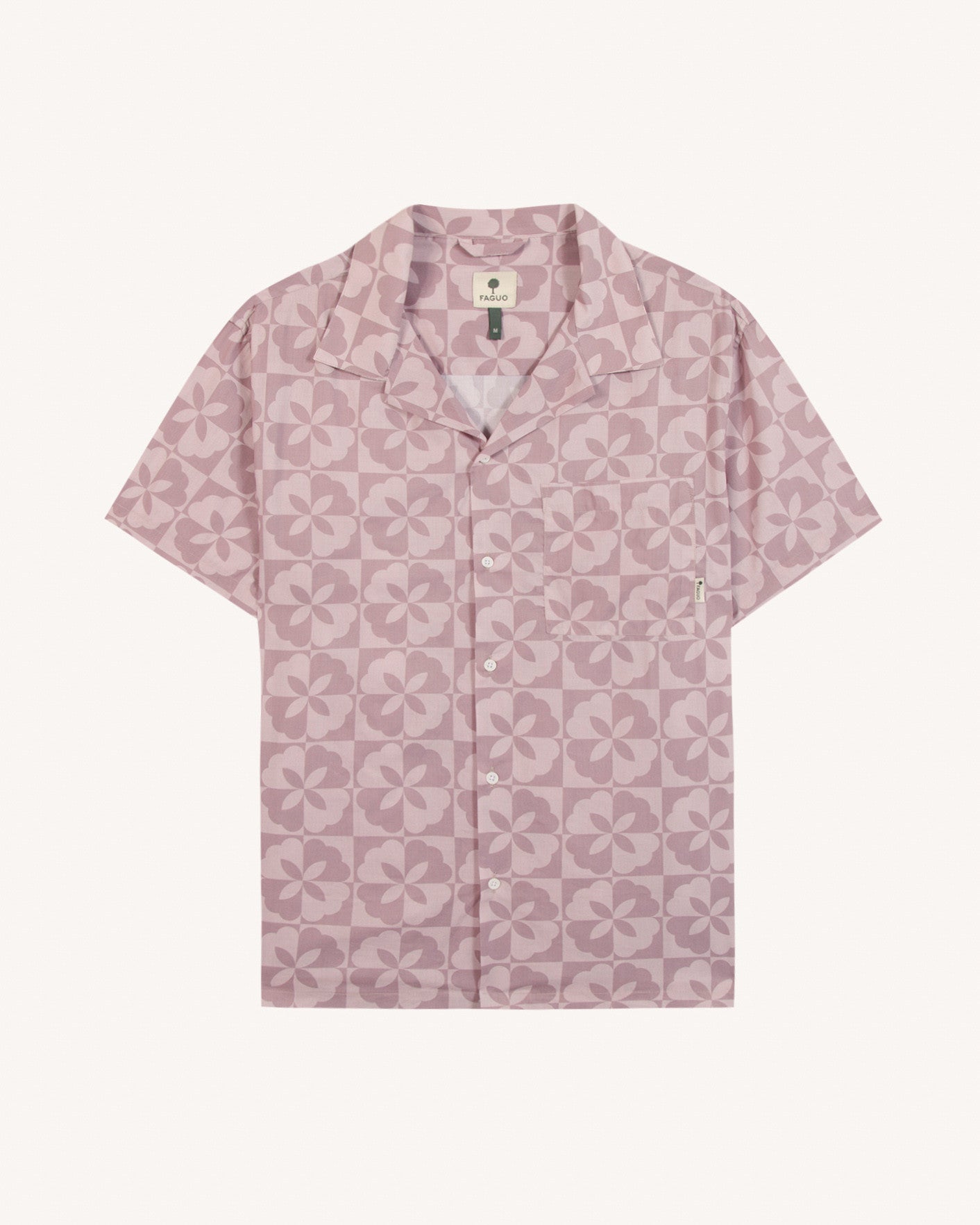 faguo-paiolive-chemise-manches-courtes-rose-gris-viscose image 2
