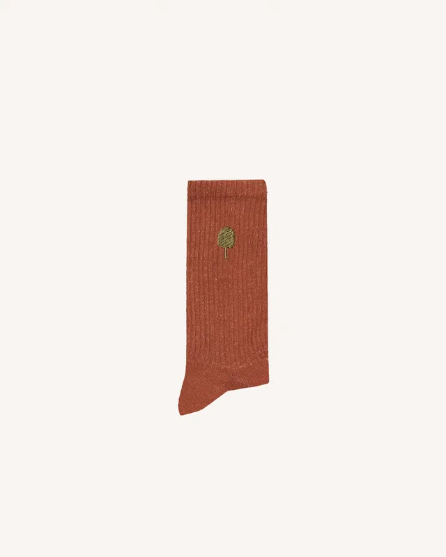 faguo-socks-x1-chaussettes-sport-brique-clair-coton-mi-hautes image 1