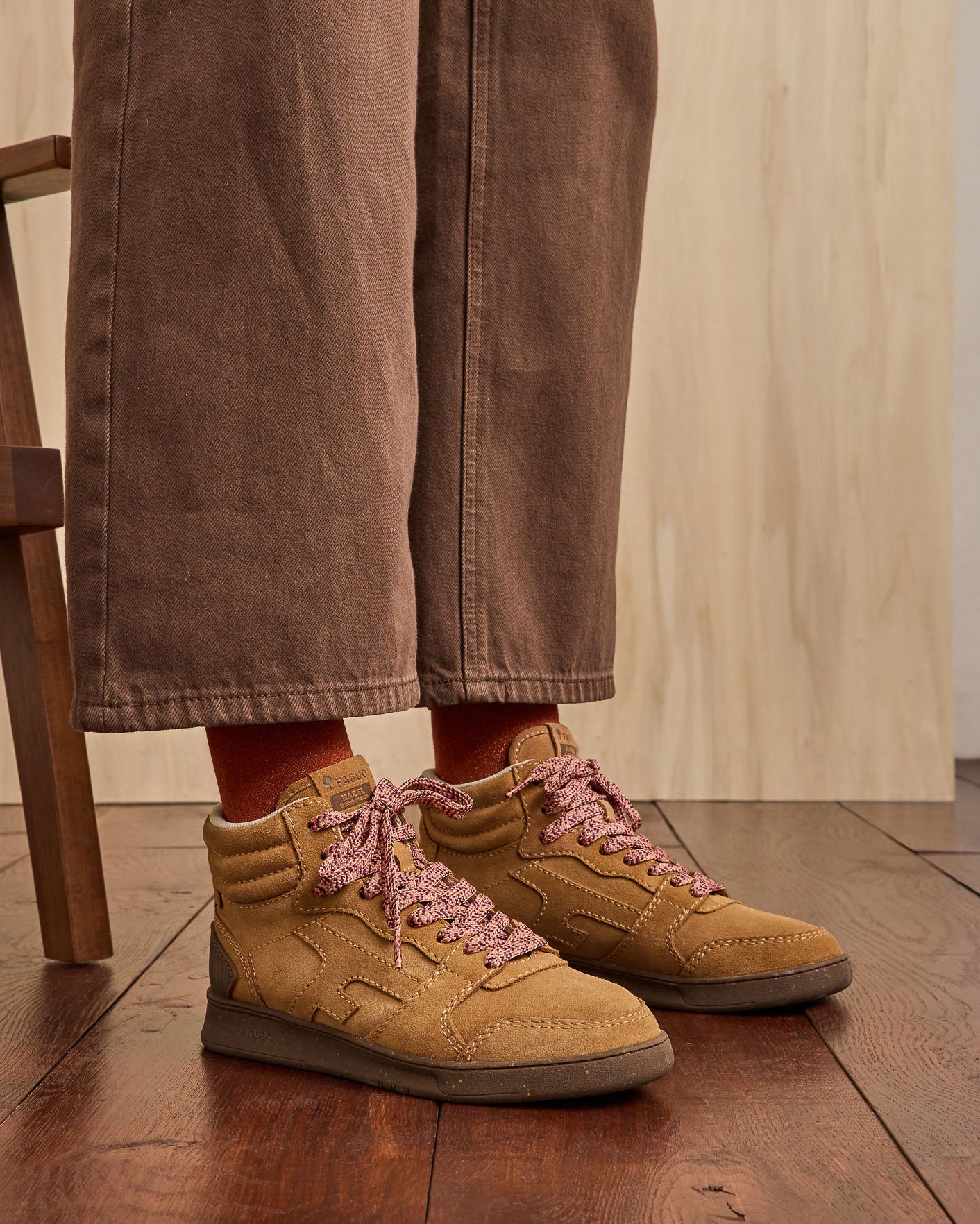 faguo-hazel-mid-baskets-montantes-cuir-camel image 2