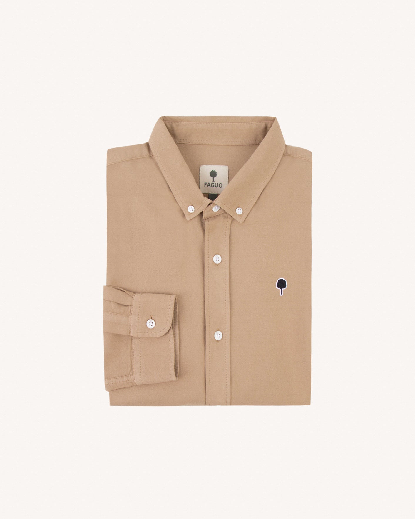 faguo-ivoy-chemise-taupe-oxford-homme-coupe-droite image 4