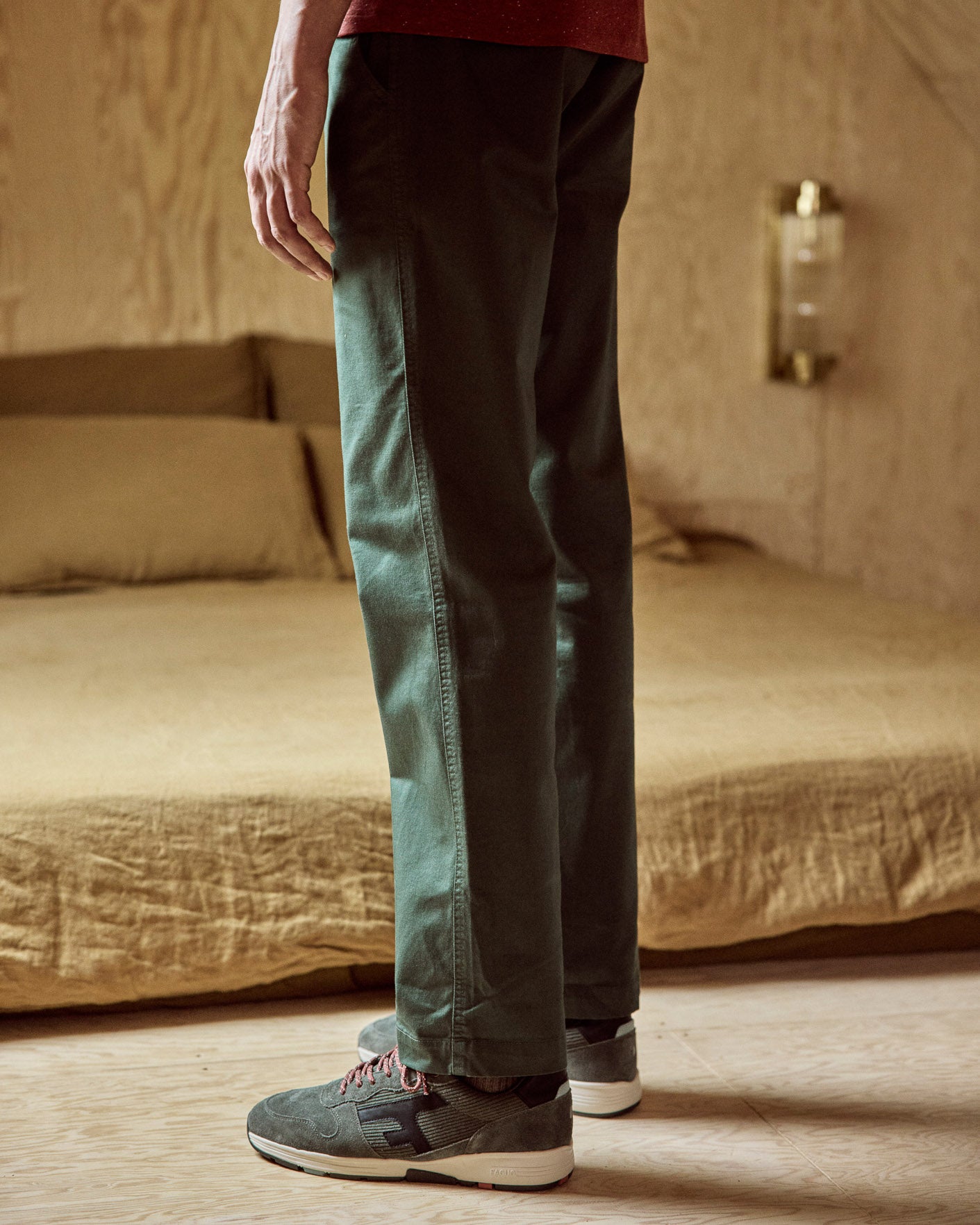 faguo-brix-regular-chino-vert-fonc-coton-stretch image 5
