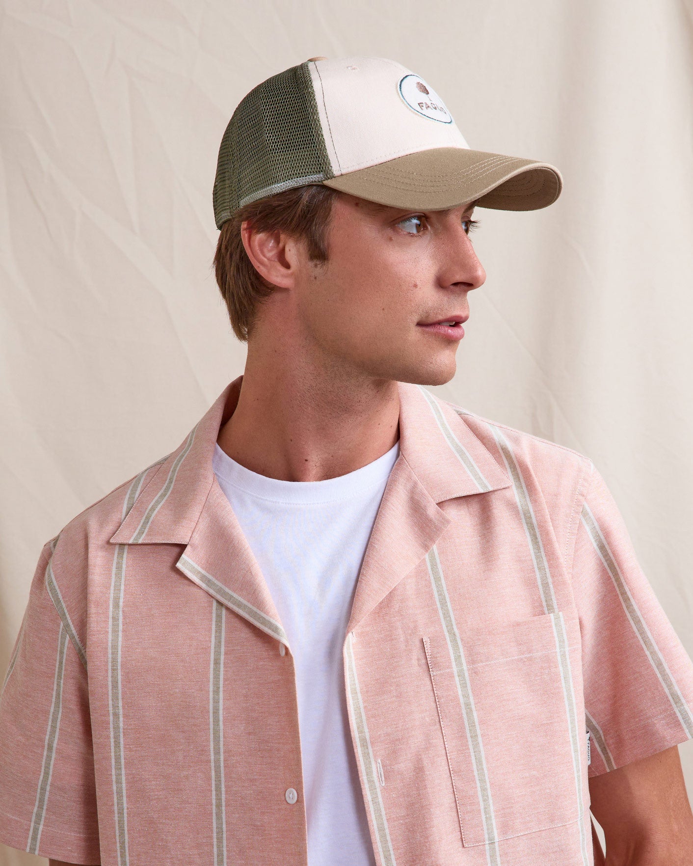 faguo-trucker-casquette-beige-clair-et-vert image 2