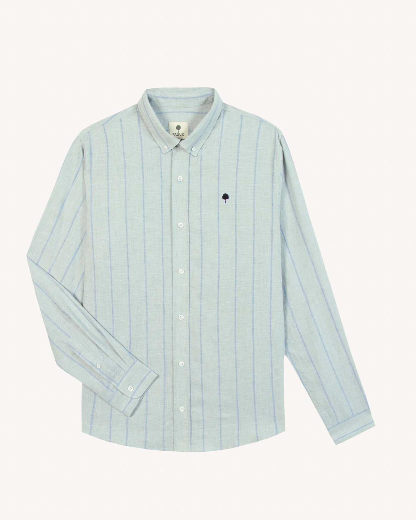 faguo-ivoy-chemise-en-lin-ray-e-lichen-et-bleu image 2