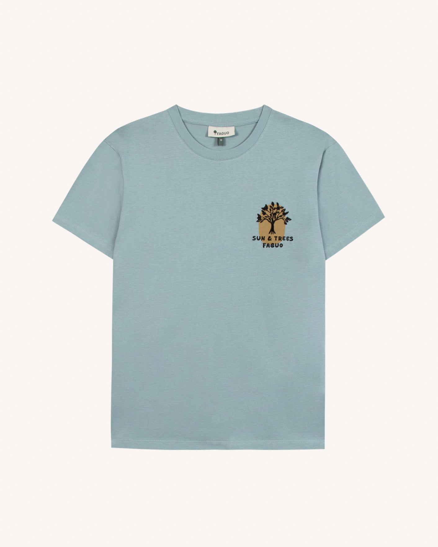 faguo-arcy-t-shirt-bleu-gris-coton image 2