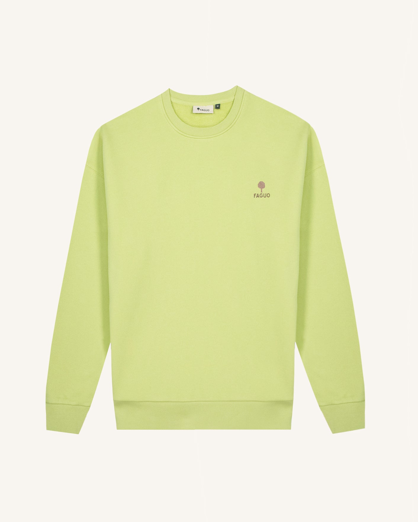 faguo-fango-sweat-col-rond-vert-anis-homme-coupe-loose image 3