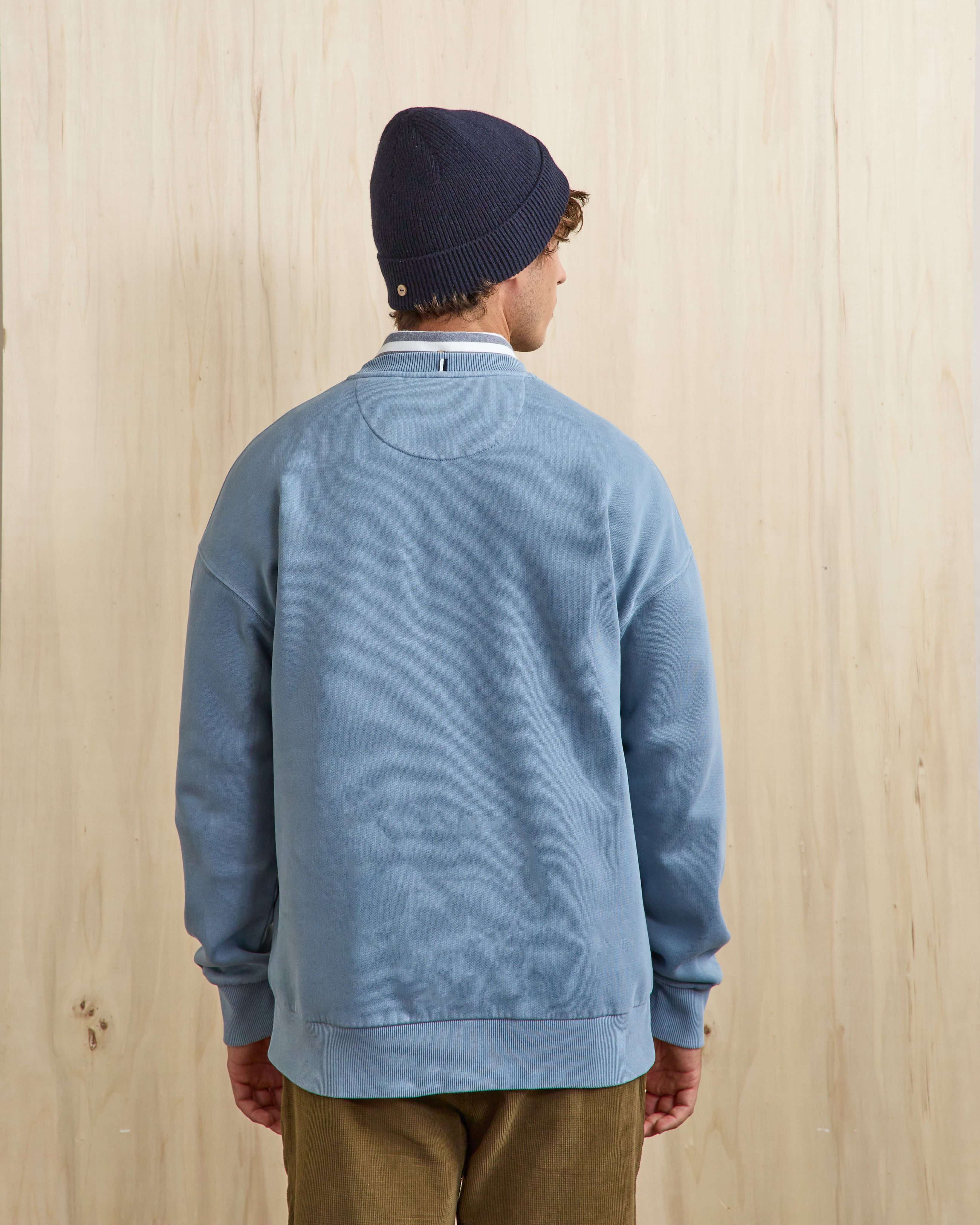 faguo-fango-sweat-col-rond-bleu-jean-loose-homme image 3