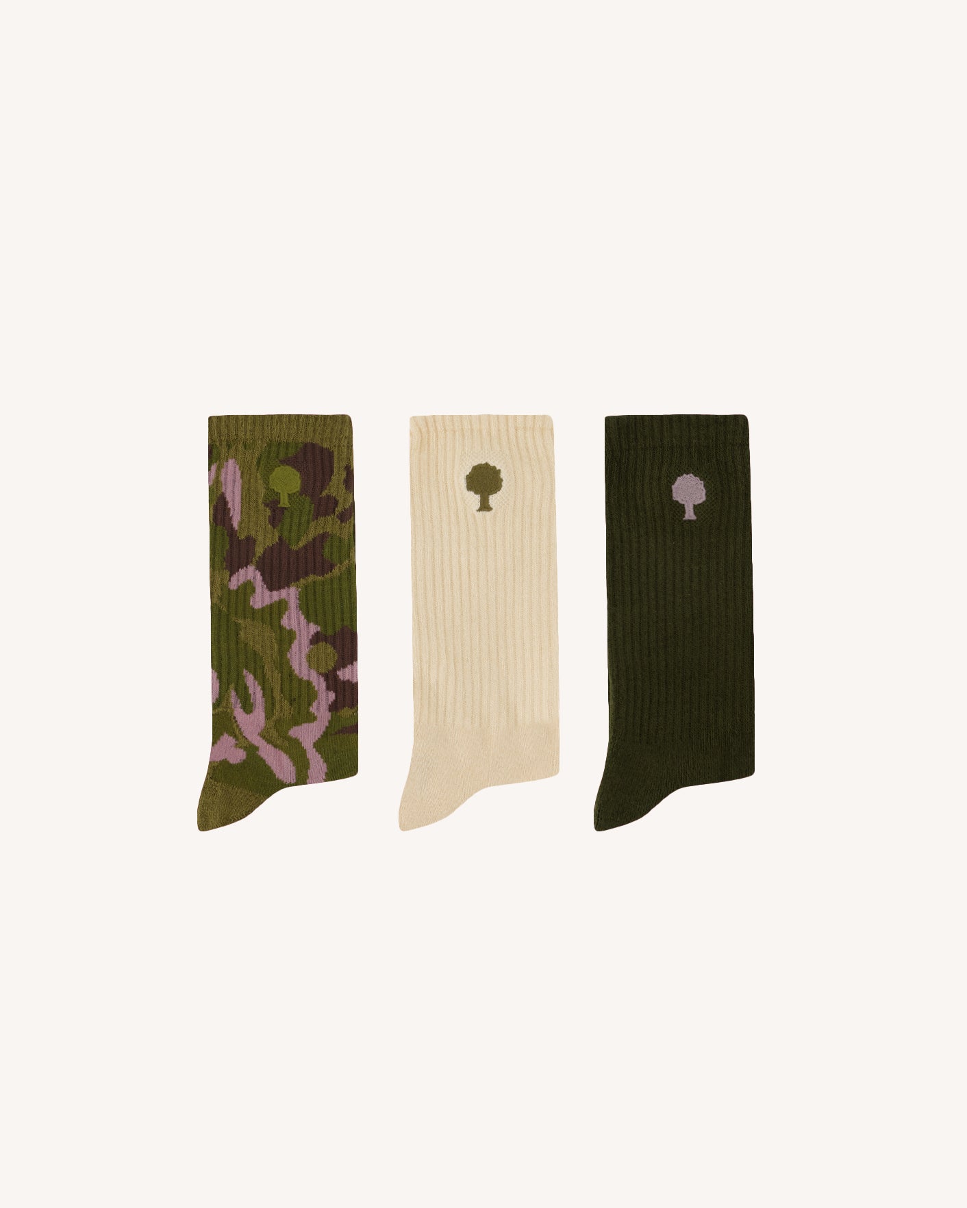 faguo-lot-3-paires-chaussettes-sport-kaki-multicolore image 1