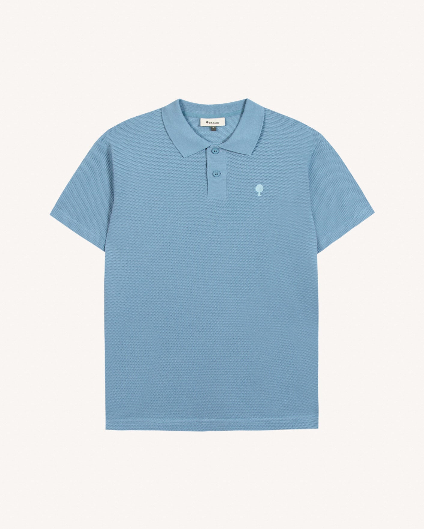 faguo-montge-polo-bleu-moyen-coton-coupe-large image 2