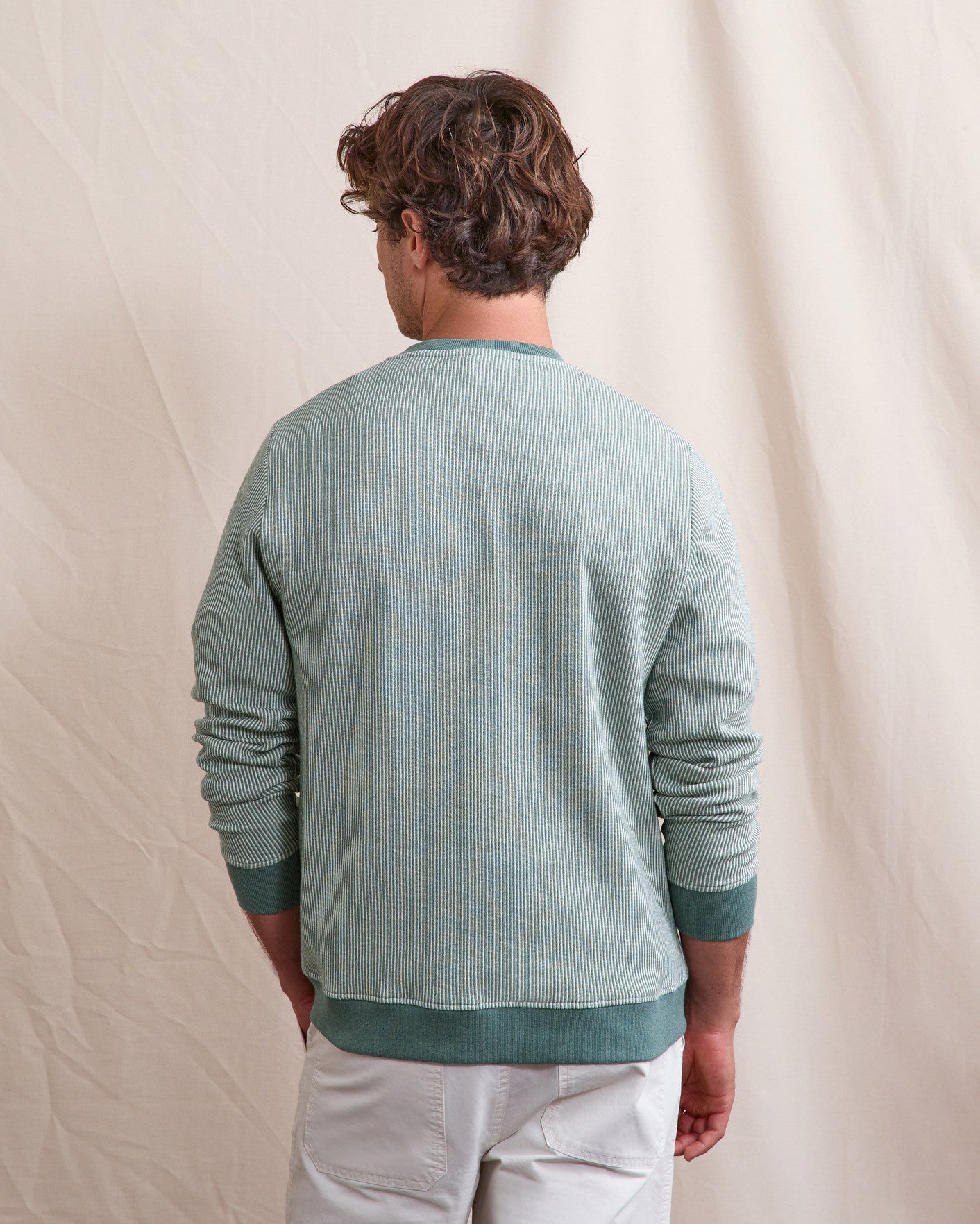 faguo-bussy-sweat-col-rond-cru-et-vert-clair-ray image 4