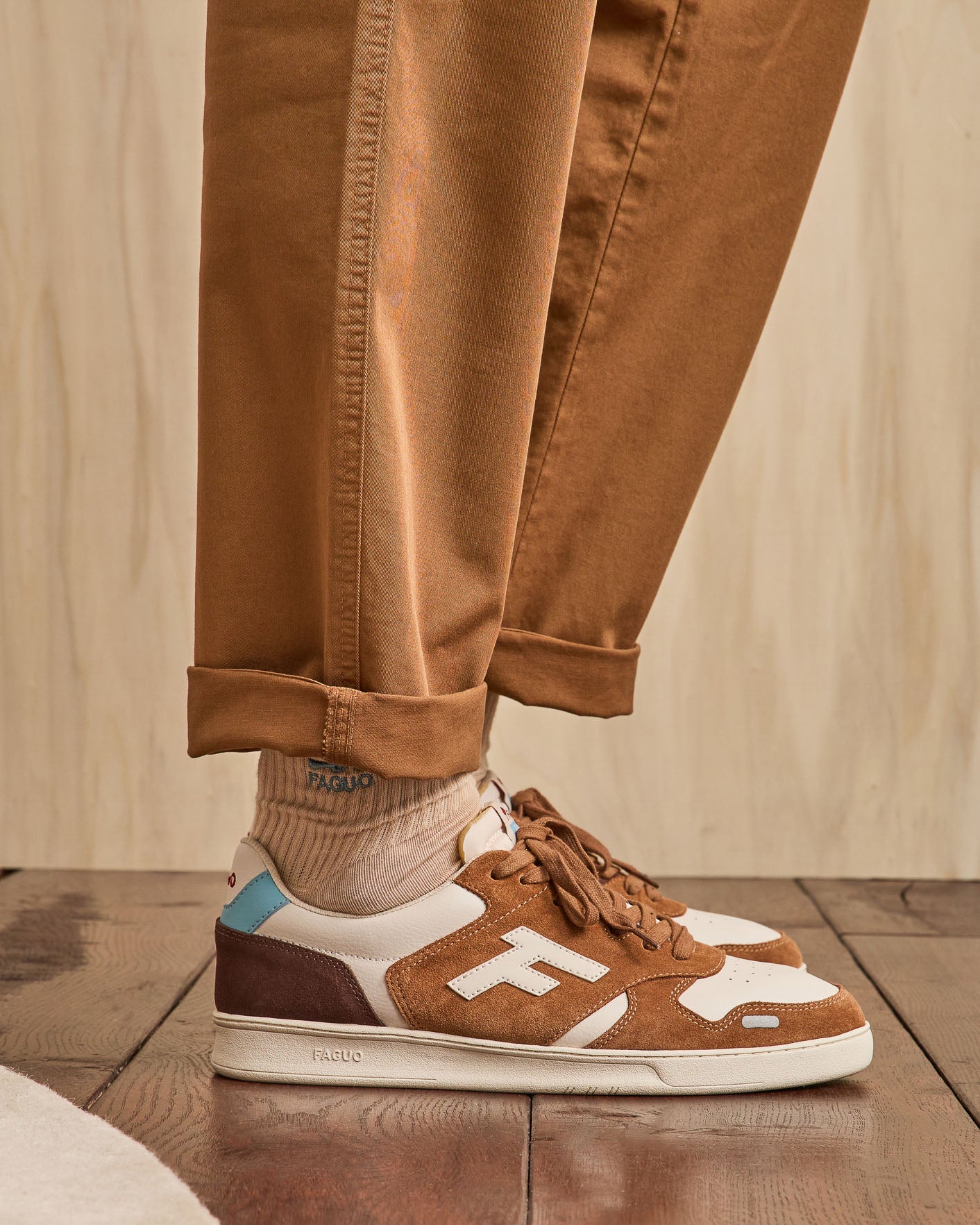 faguo-palmer-baskets-cuir-et-su-de-cr-me-beige-clair image 2