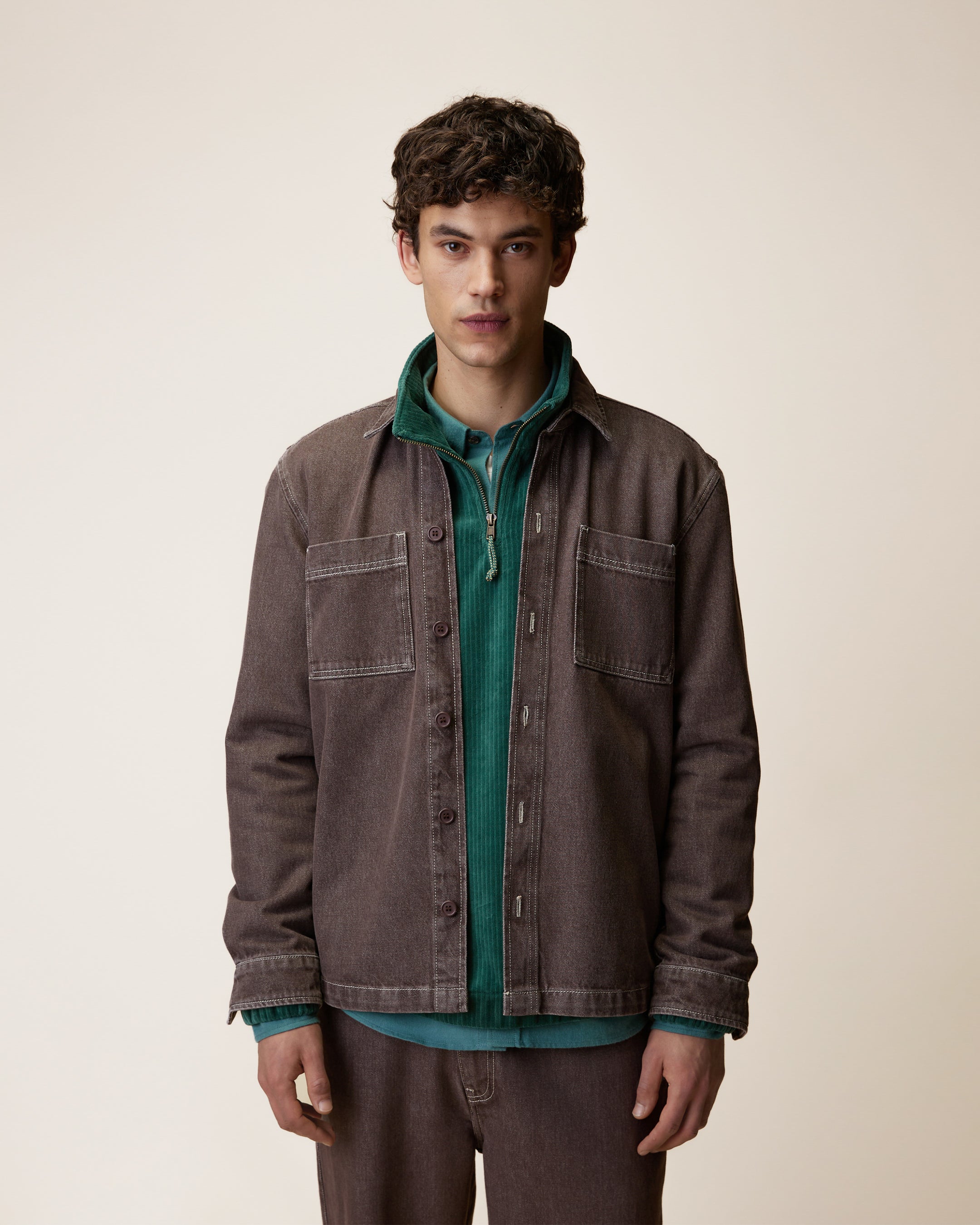 faguo-clemont-surchemise-denim-chocolat-homme image 5