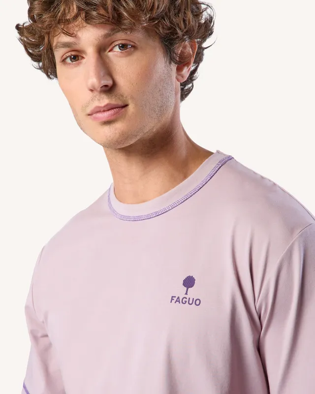 faguo-lugny-t-shirt-oversize-rose-gris-imprim image 1