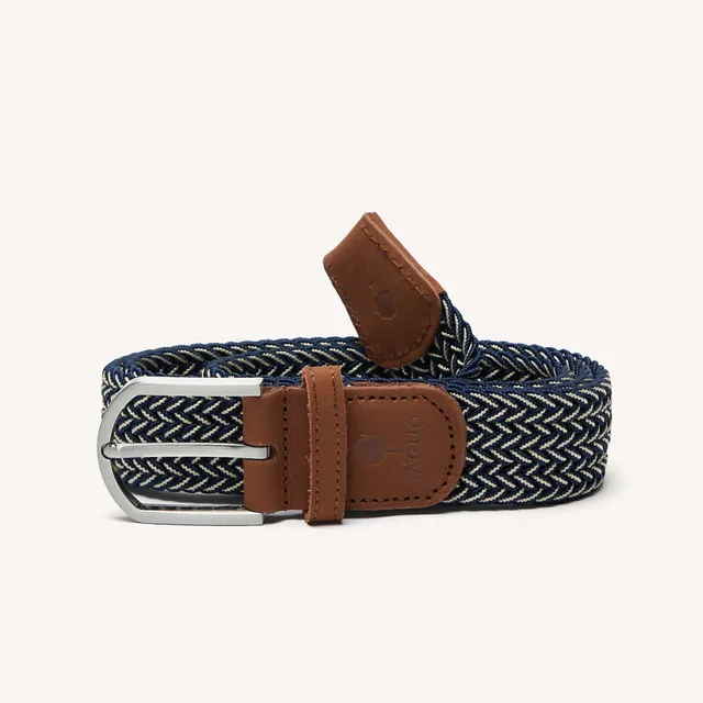 faguo-belt-ceinture-tress-e-homme-bleu-cru-et-camel image 1
