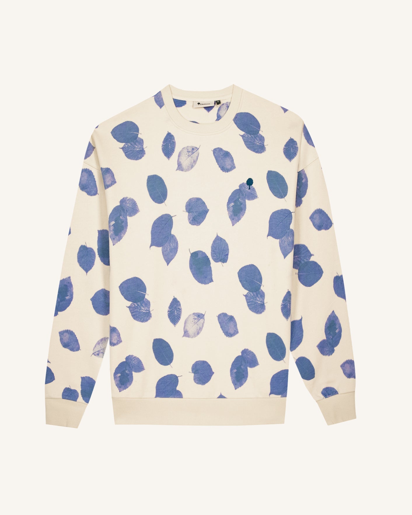 faguo-fango-sweat-col-rond-cru-et-bleu-recycl-homme image 2
