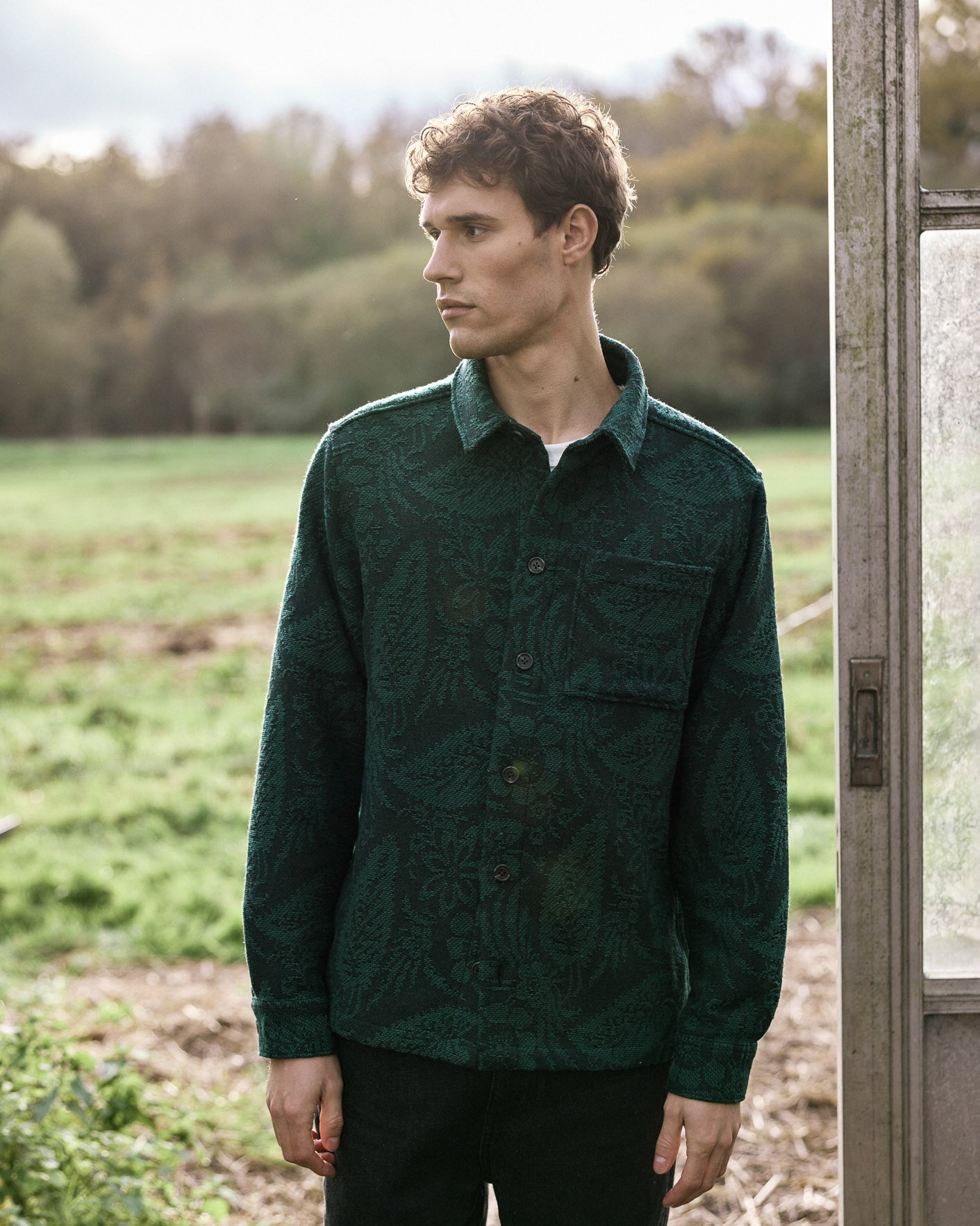 faguo-gastine-surchemise-jacquard-vert-fonc-et-gris-homme image 5