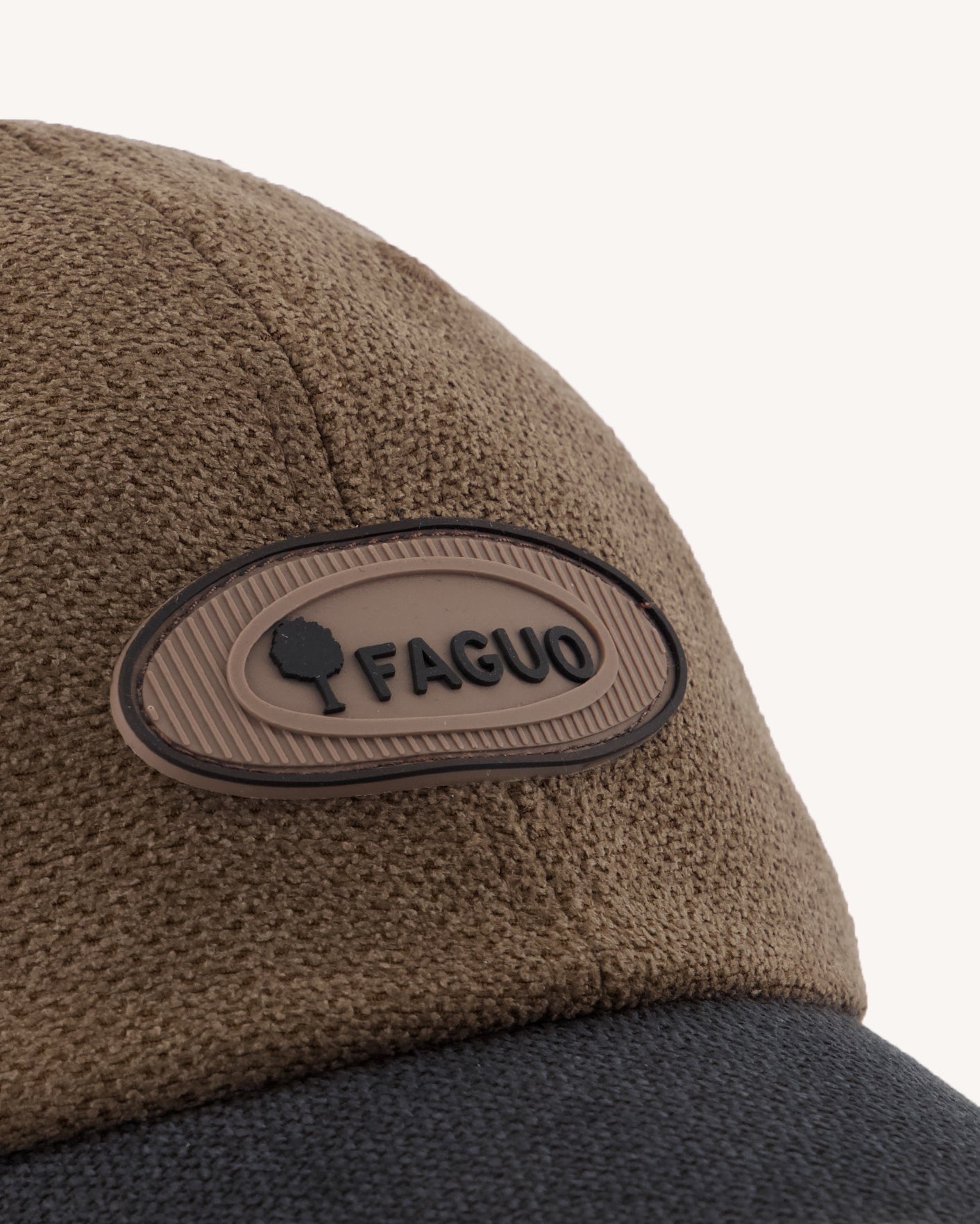 faguo-cap-casquette-homme-marron-et-taupe-polyester-recycl image 4