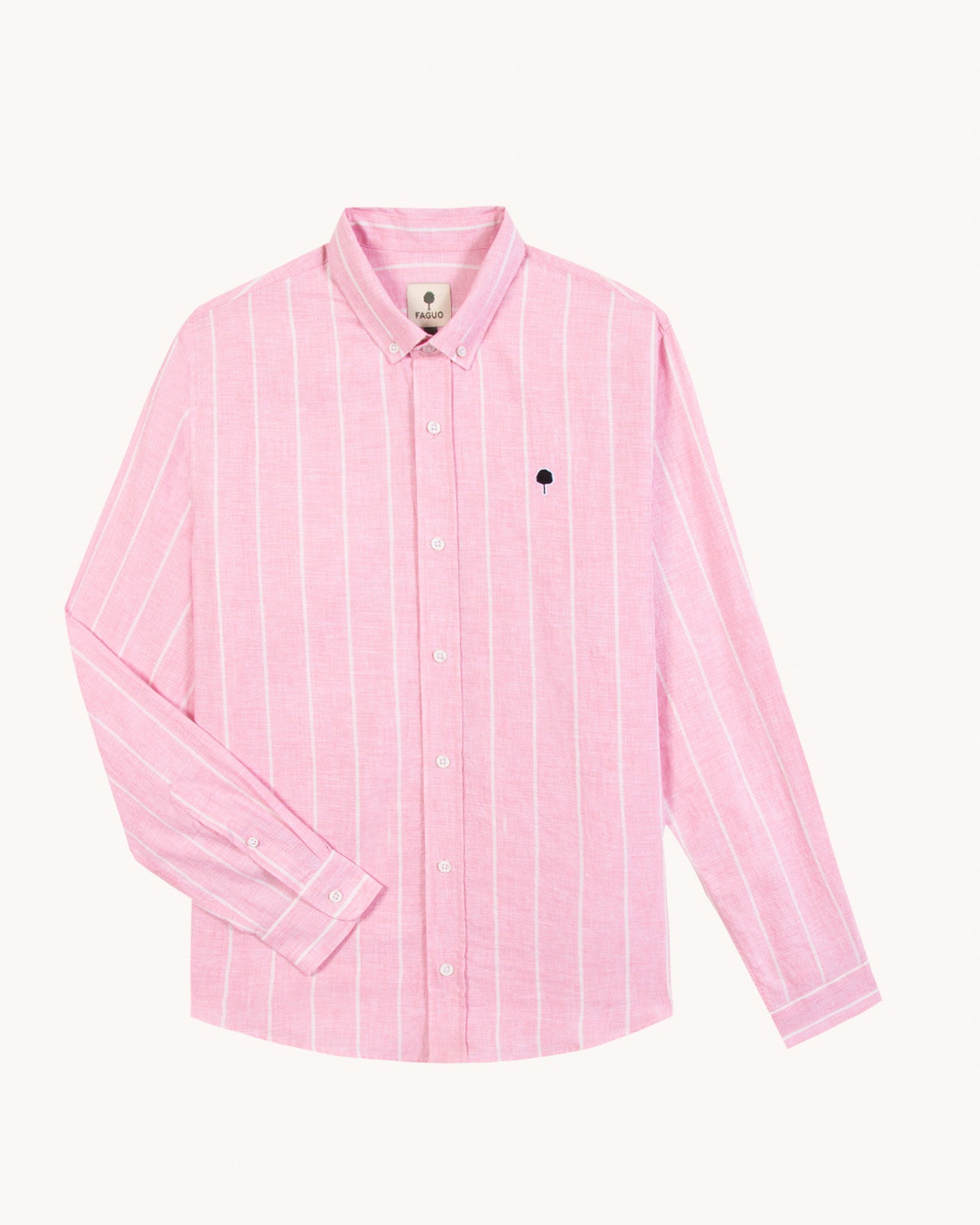 faguo-ivoy-chemise-en-lin-ray-e-rose-et-blanc image 2
