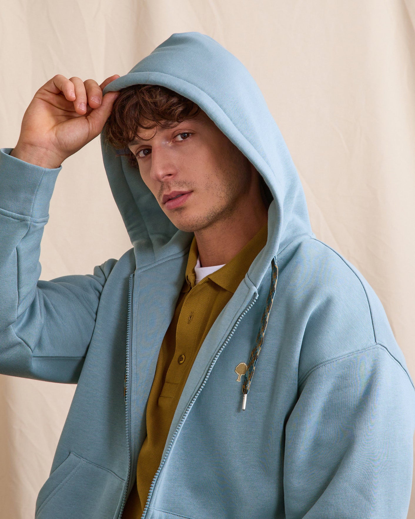 faguo-mesnil-os-sweat-zipp-capuche-homme-bleu-gris-oversize image 6