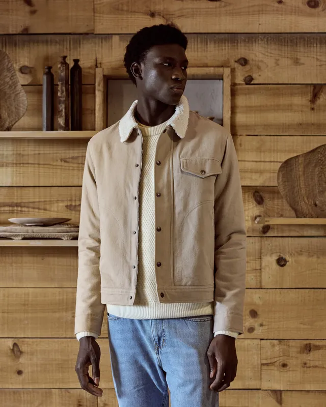 faguo-seillon-blouson-coton-beige-doubl-sherpa image 1