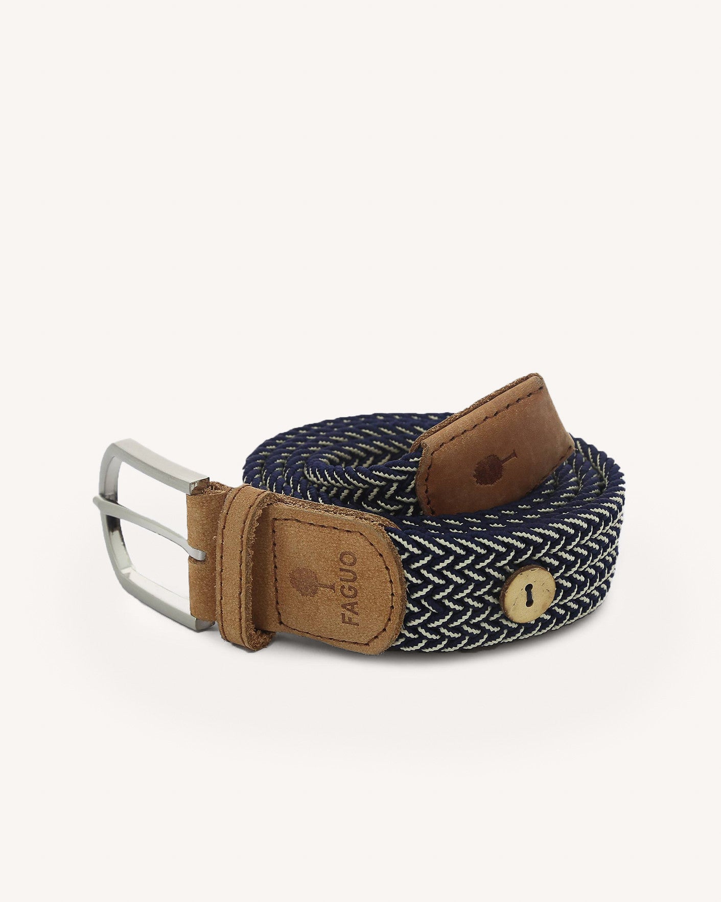 faguo-belt-ceinture-tress-e-lastique-cru-et-bleu-marine image 2