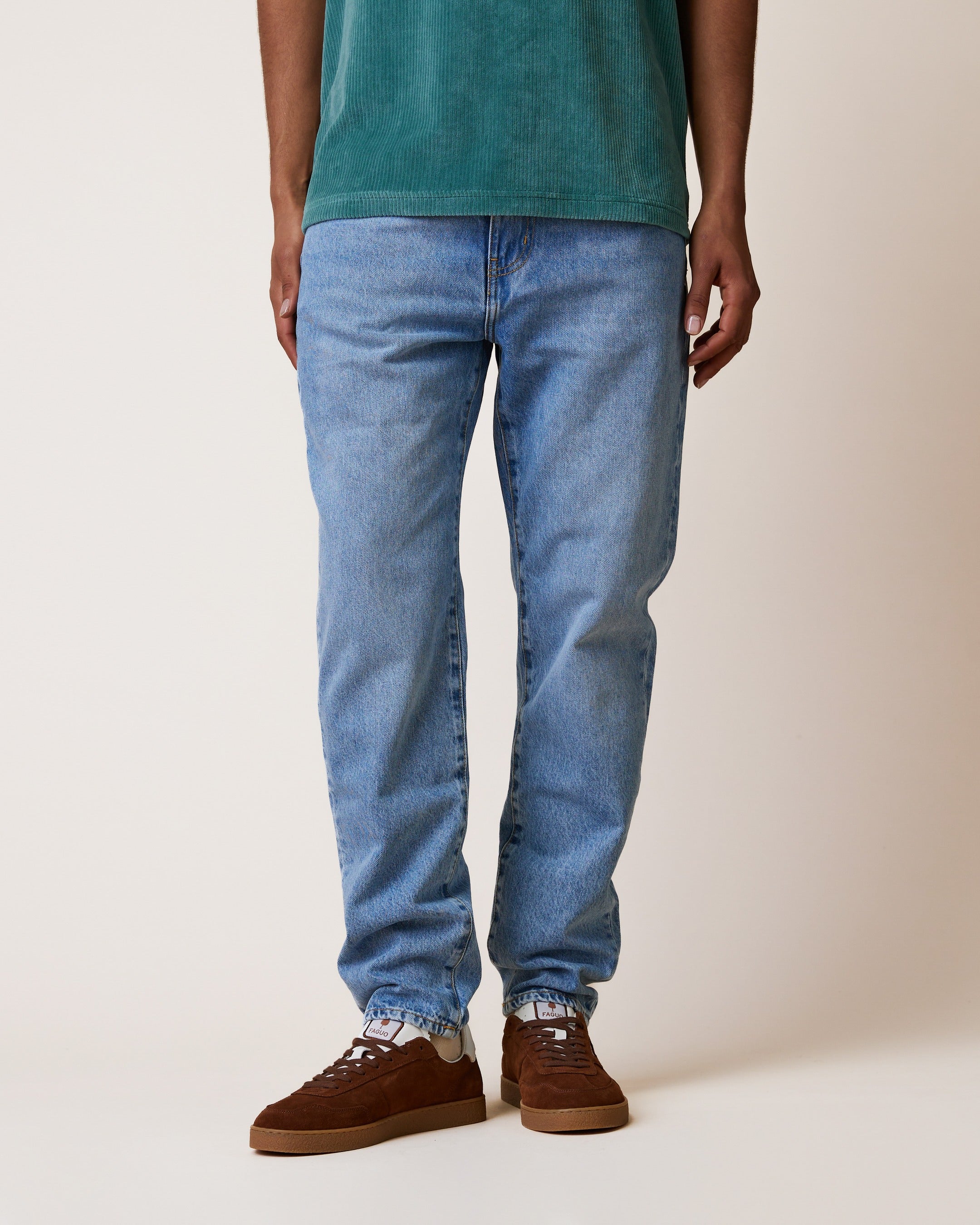 faguo-denim-tapered-jean-tapered-clair-coton-homme image 5