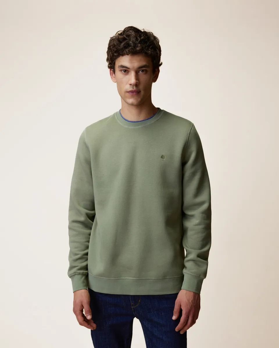 faguo-sweat-col-rond-donzy-kaki-molleton-gratt image 1