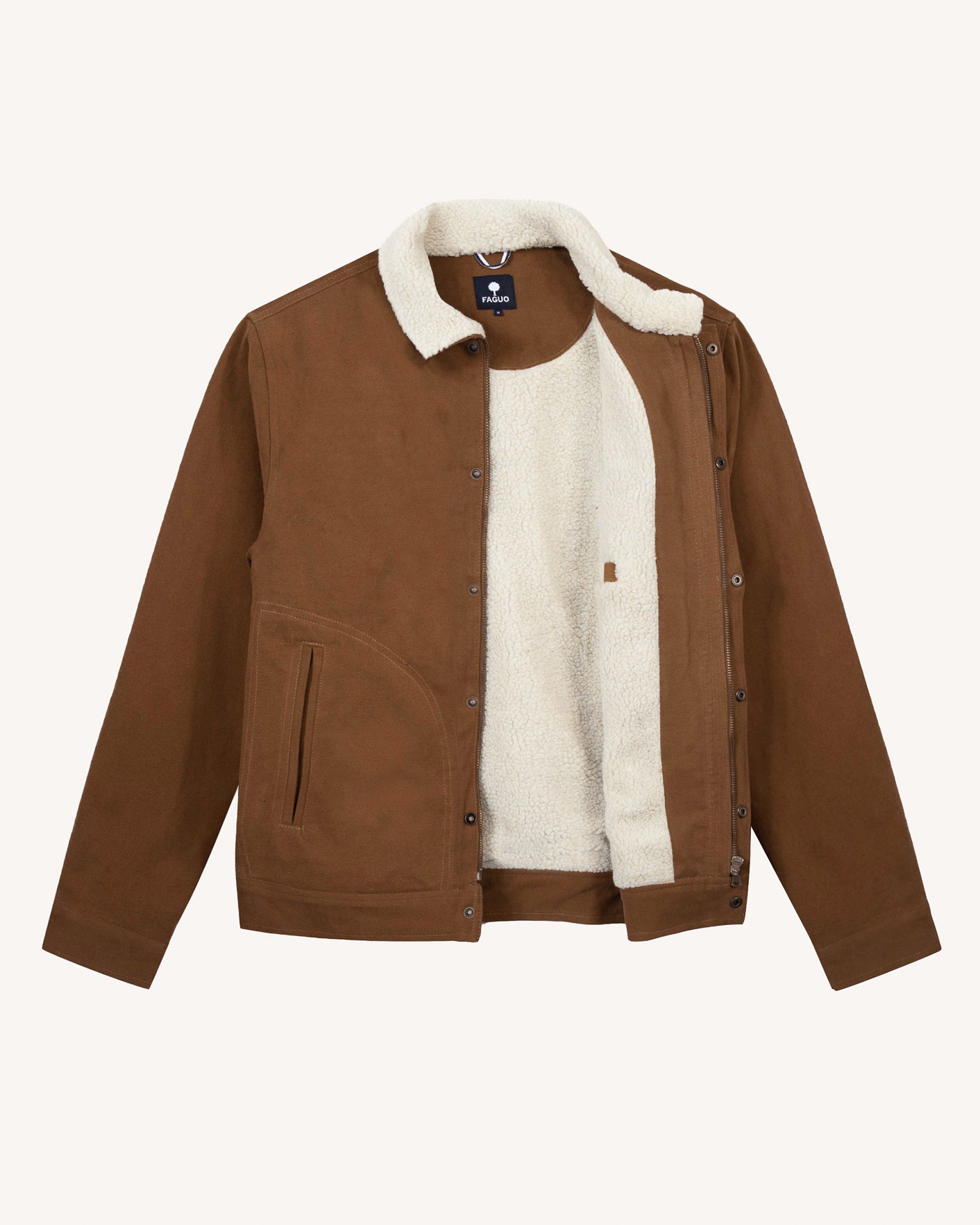 faguo-seillon-blouson-coton-camel-sherpa image 2