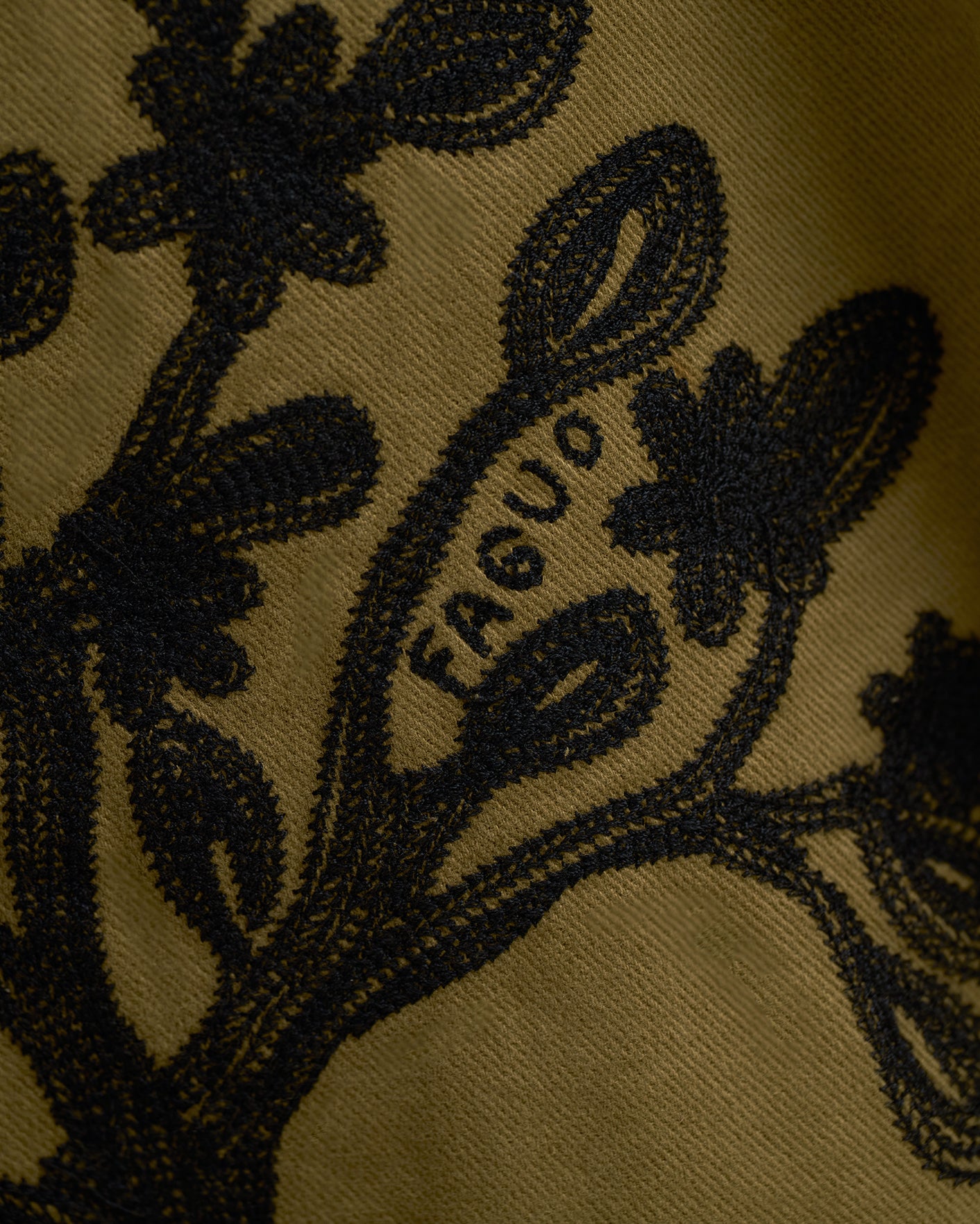 faguo-lorge-veste-en-coton-kaki-fonc image 3
