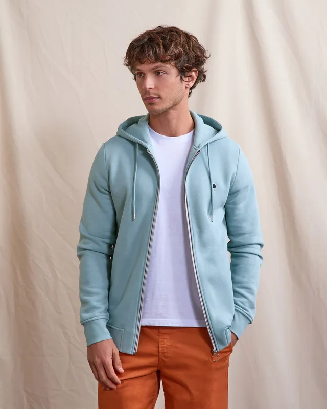 faguo-mesnil-sweat-zipp-capuche-bleu-gris image 1