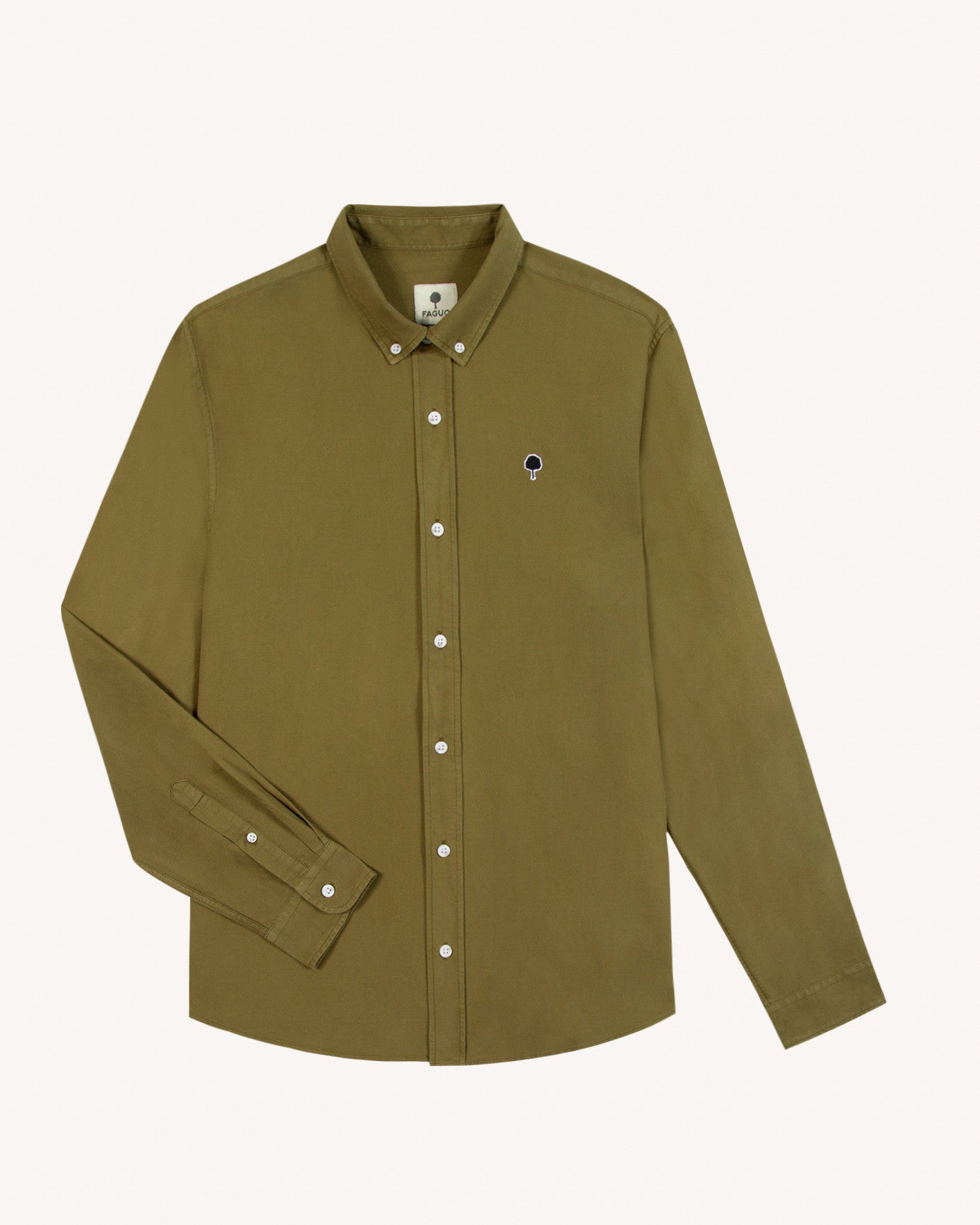 faguo-ivoy-chemise-oxford-kaki-fonc image 2