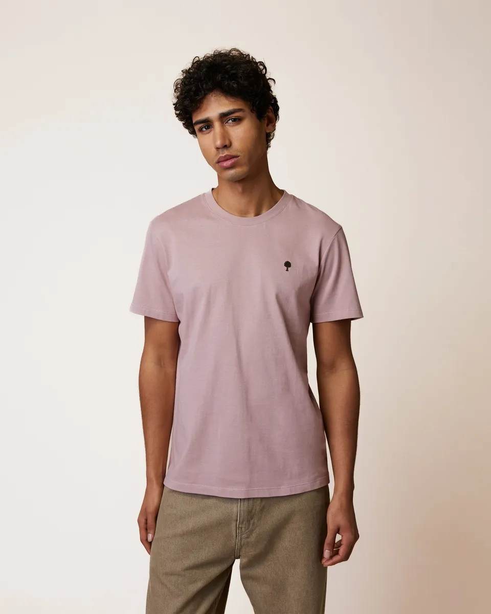 faguo-arcy-t-shirt-mauve-coton-recycl-coupe-droite image 1