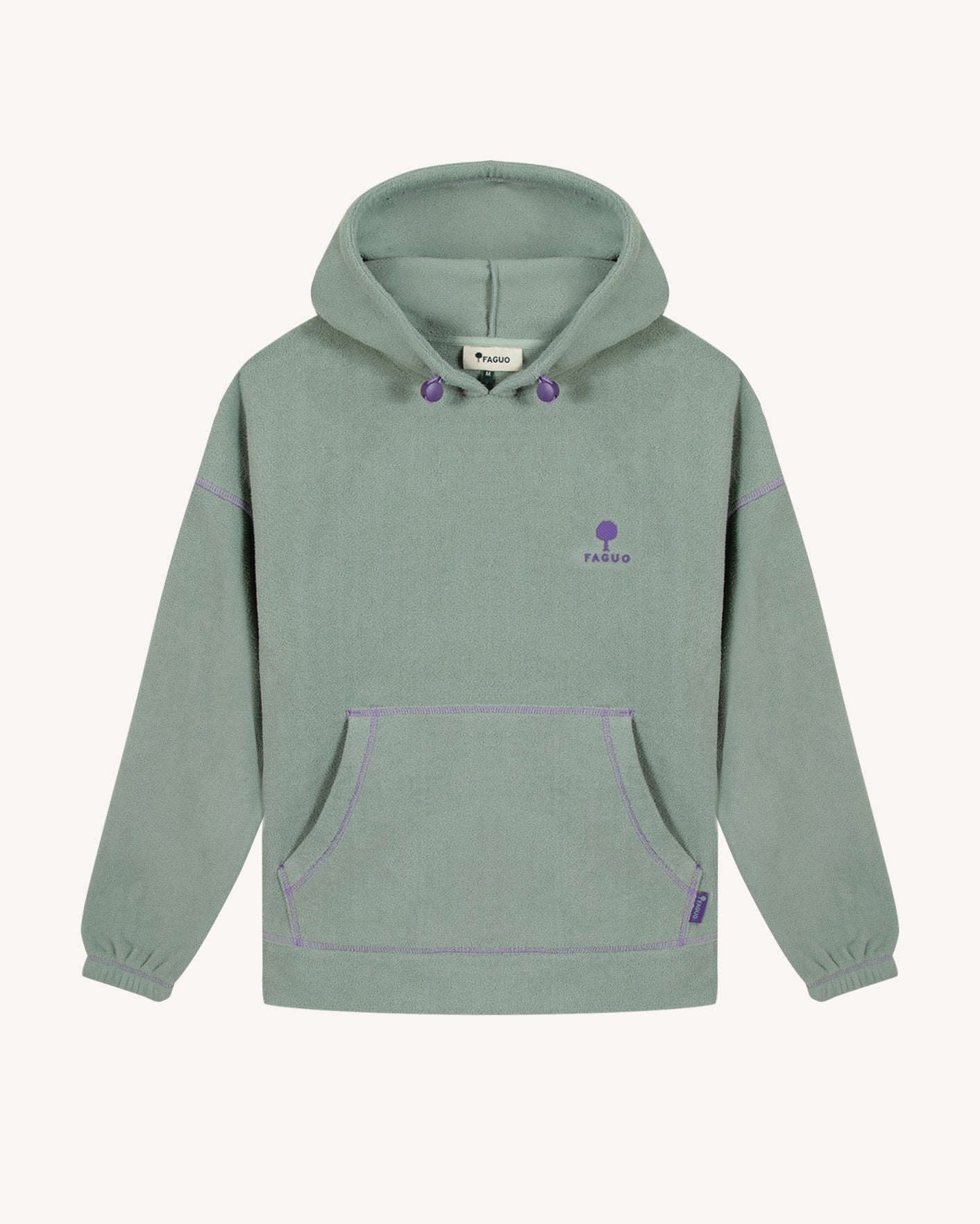faguo-dirac-otd-sweat-capuche-vert-clair-polaire image 2