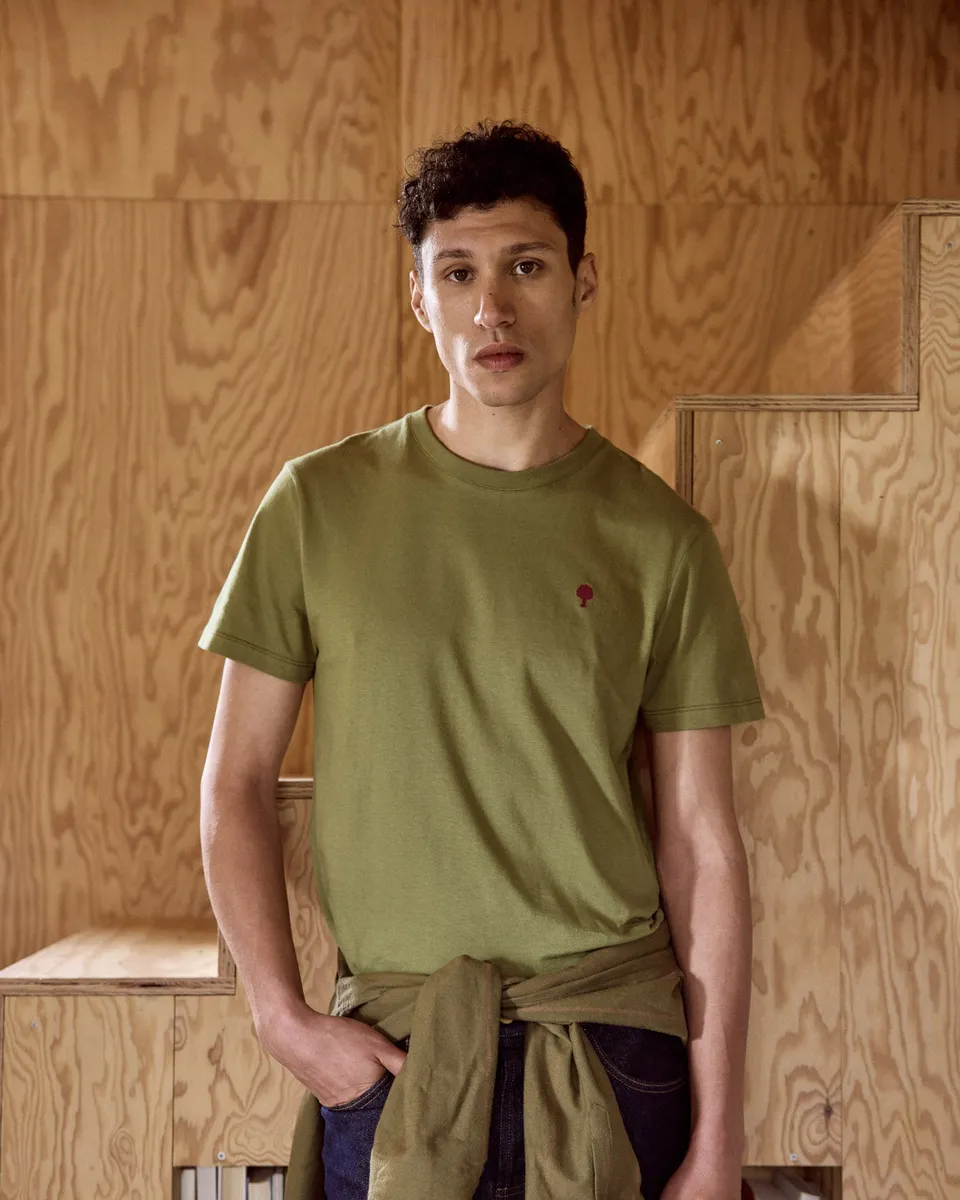 faguo-arcy-t-shirt-vert-olive-coton image 1