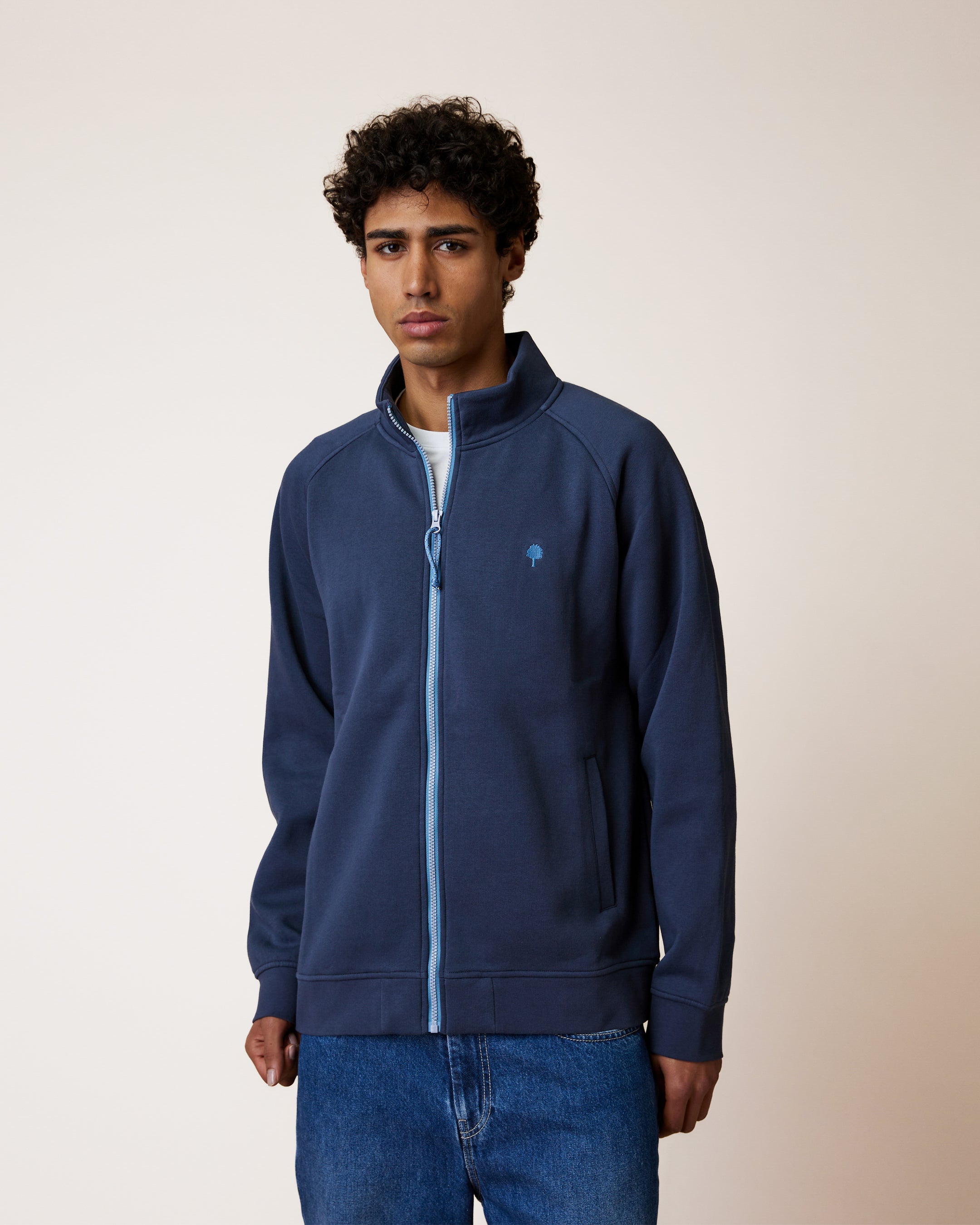 faguo-horte-veste-zipp-e-sweat-marine-gris-molleton image 1