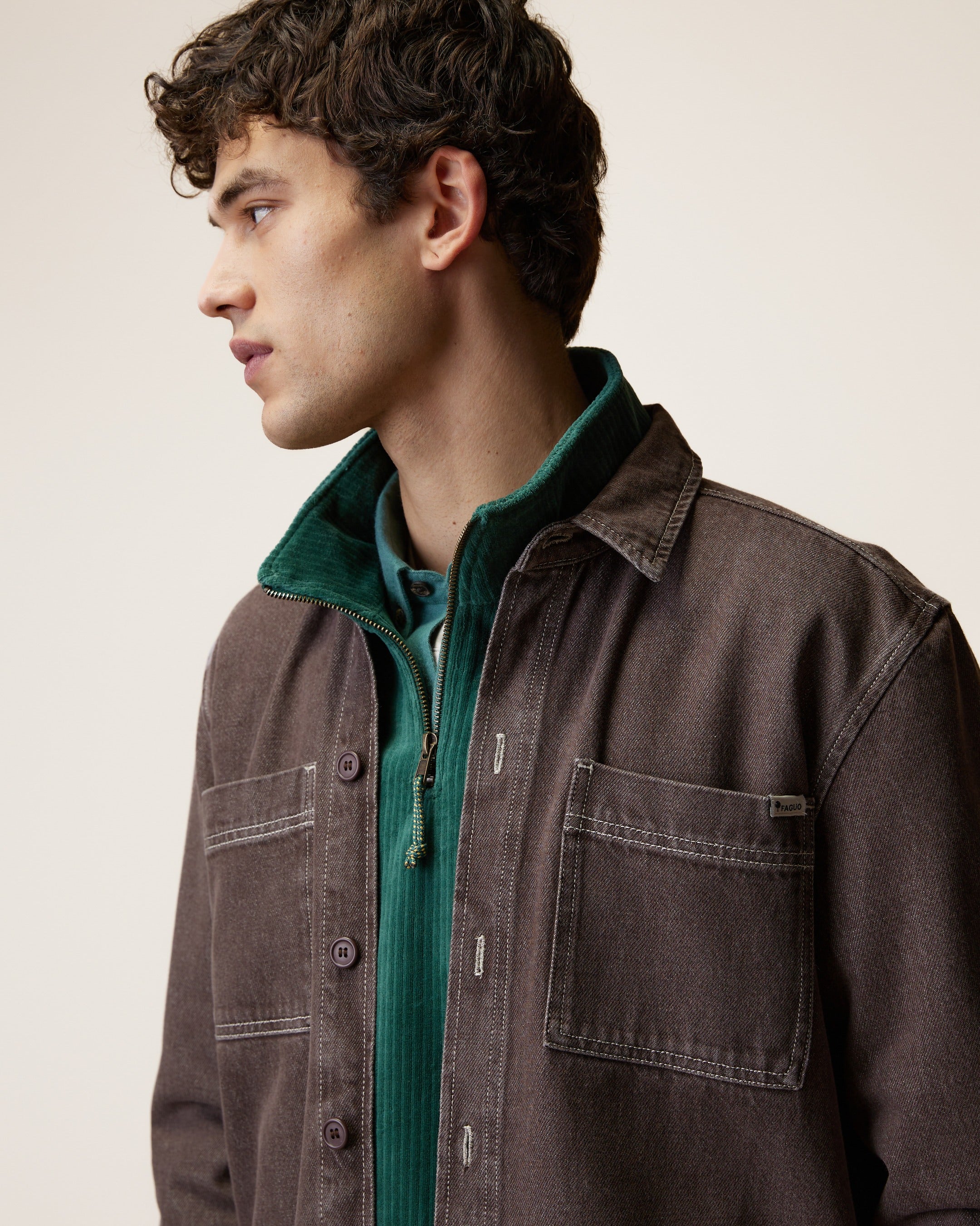 faguo-clemont-surchemise-denim-chocolat-homme image 7