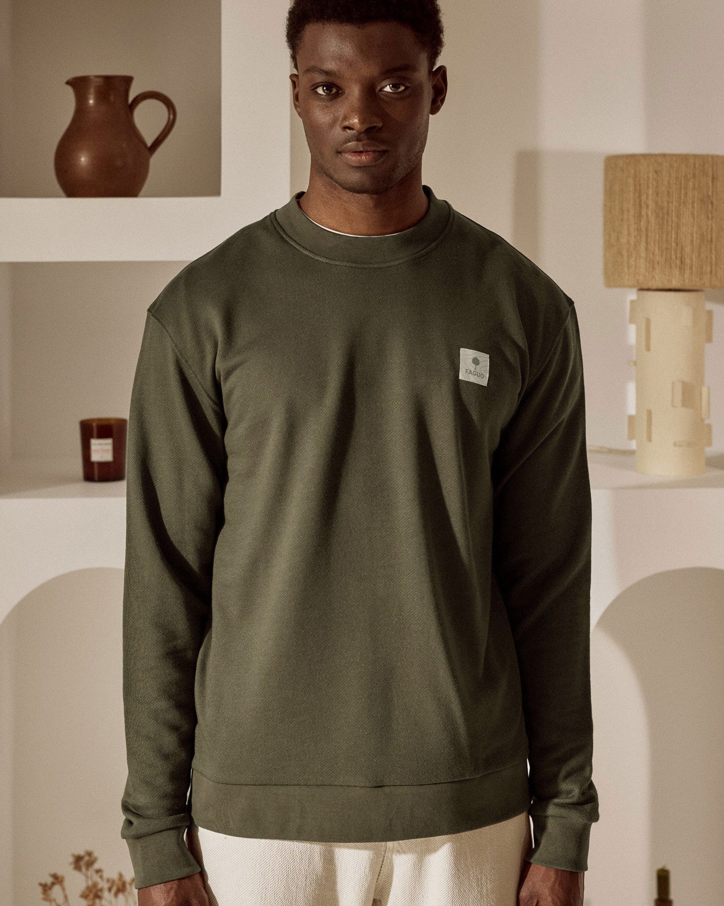 faguo-fango-sweat-col-rond-oversize-marron-fonc-coton-bio-bambou image 6