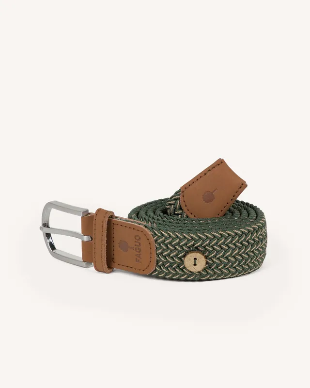 faguo-belt-ceinture-tress-e-kaki-et-beige-lastique image 1