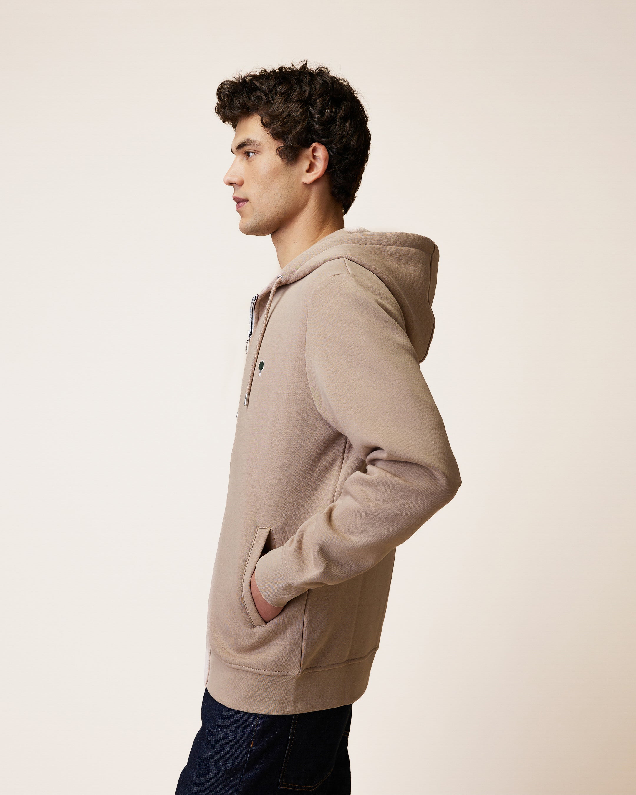 faguo-mesnil-sweat-zipp-capuche-beige-clair image 3