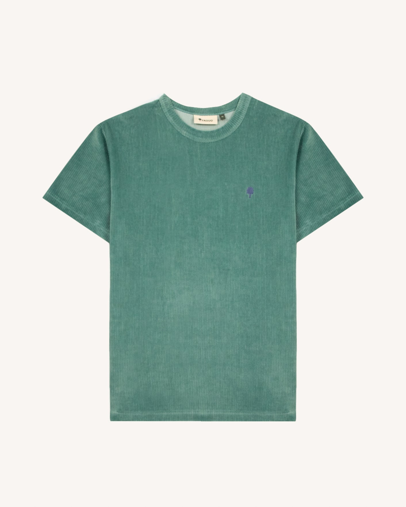faguo-lugny-t-shirt-velours-vert-coton-recycl image 2