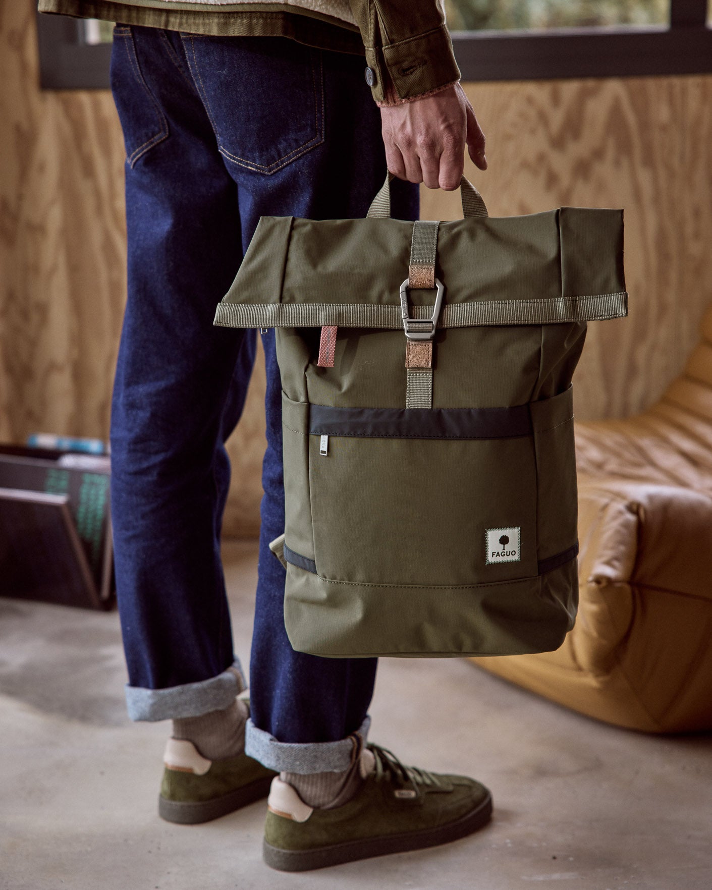 faguo-cycling-medium-sac-dos-v-lo-vert-olive-fonc image 2