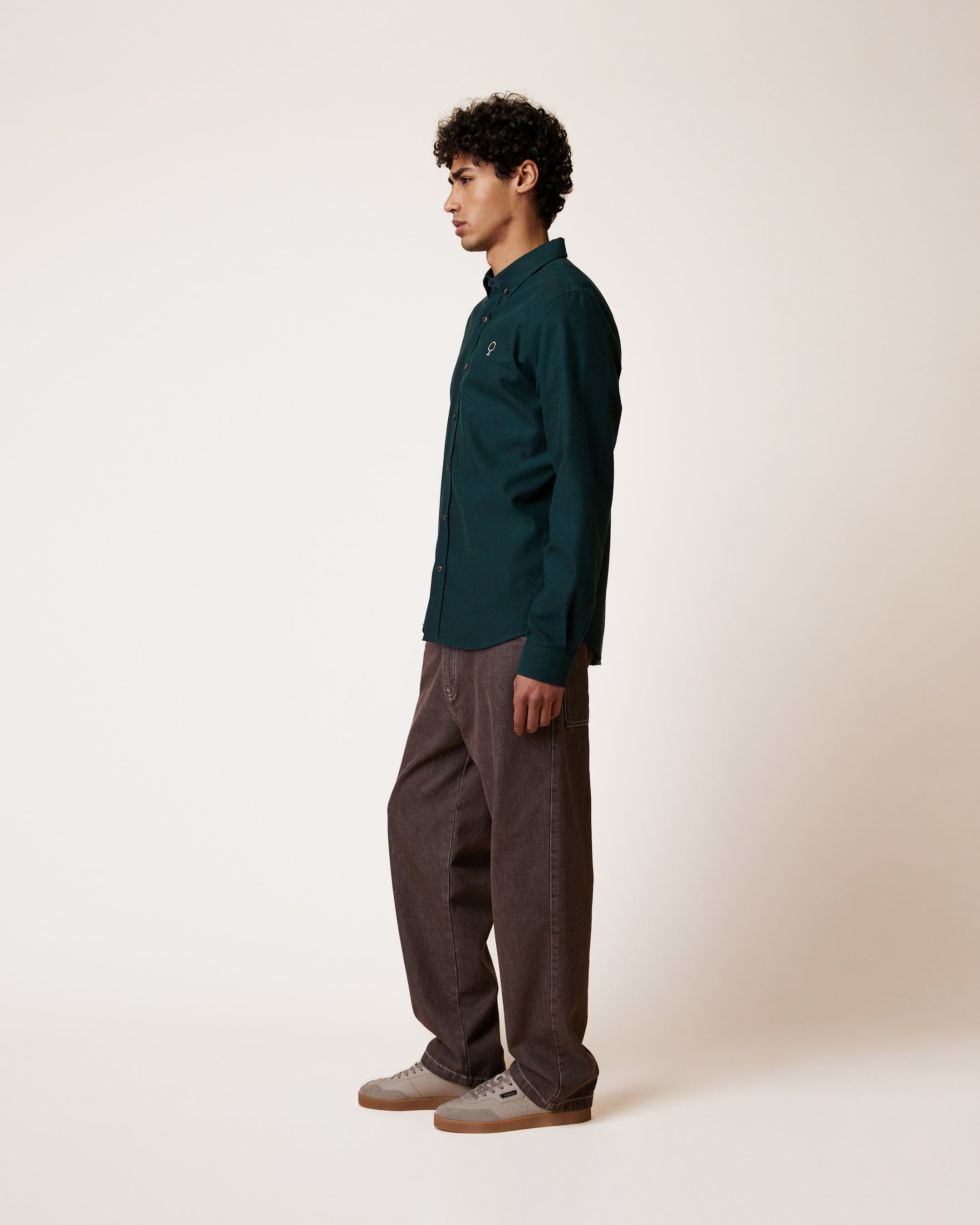 faguo-ivoy-chemise-vert-fonc-oxford-coton image 3