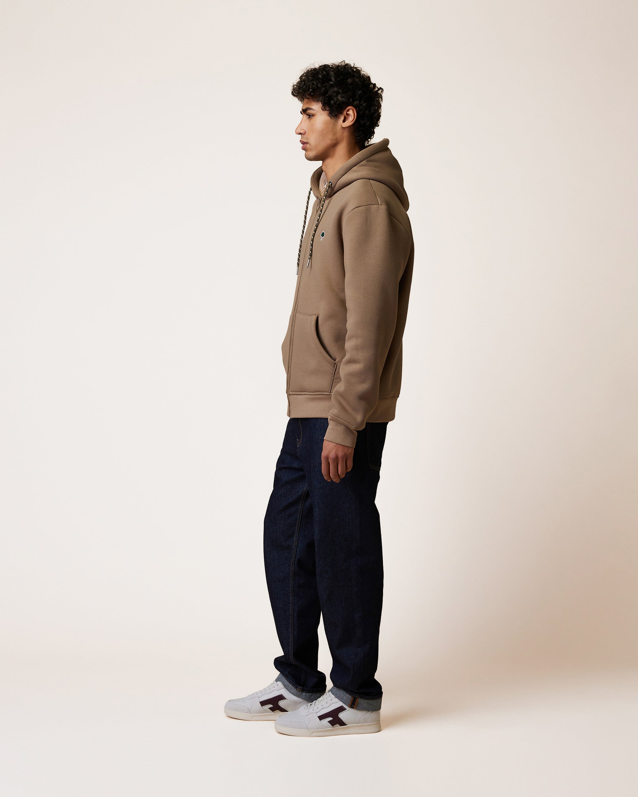 faguo-meygal-sweat-zipp-capuche-sherpa-marron image 4